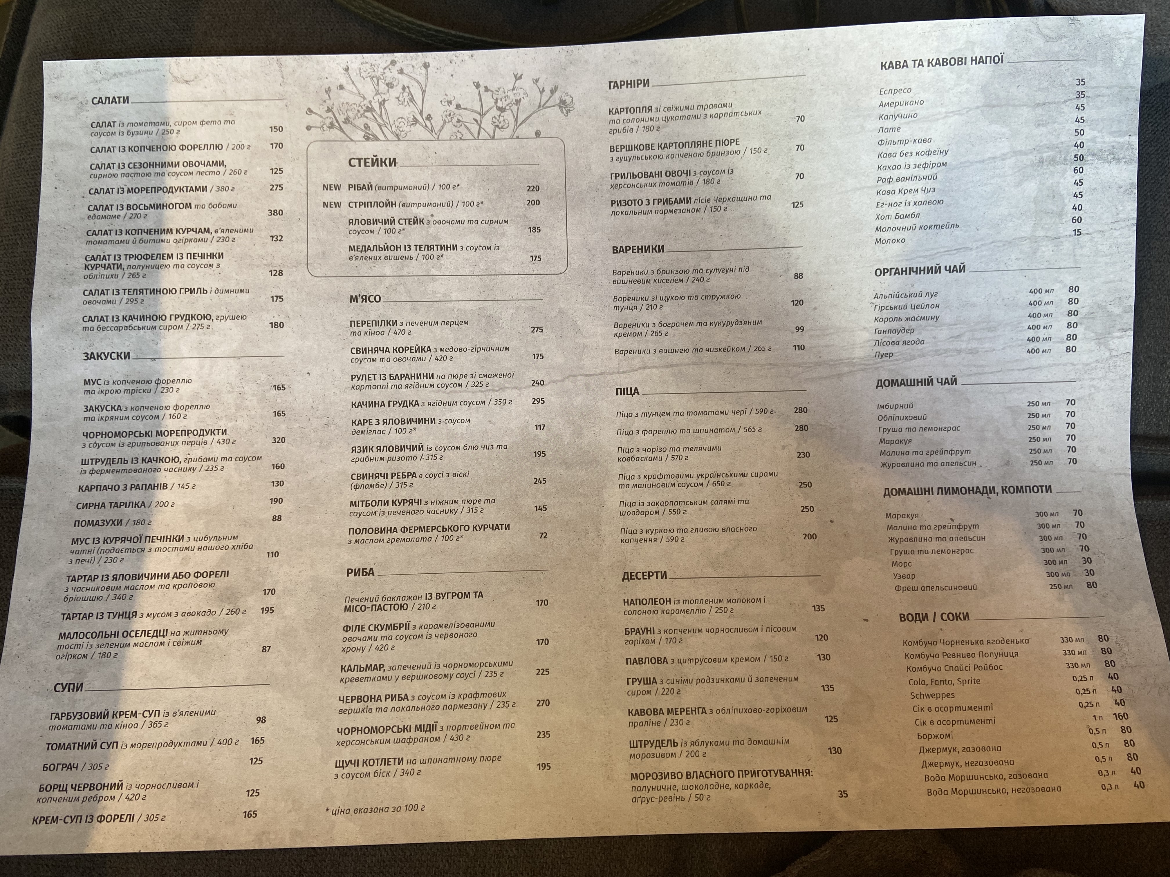 Residence menu 1