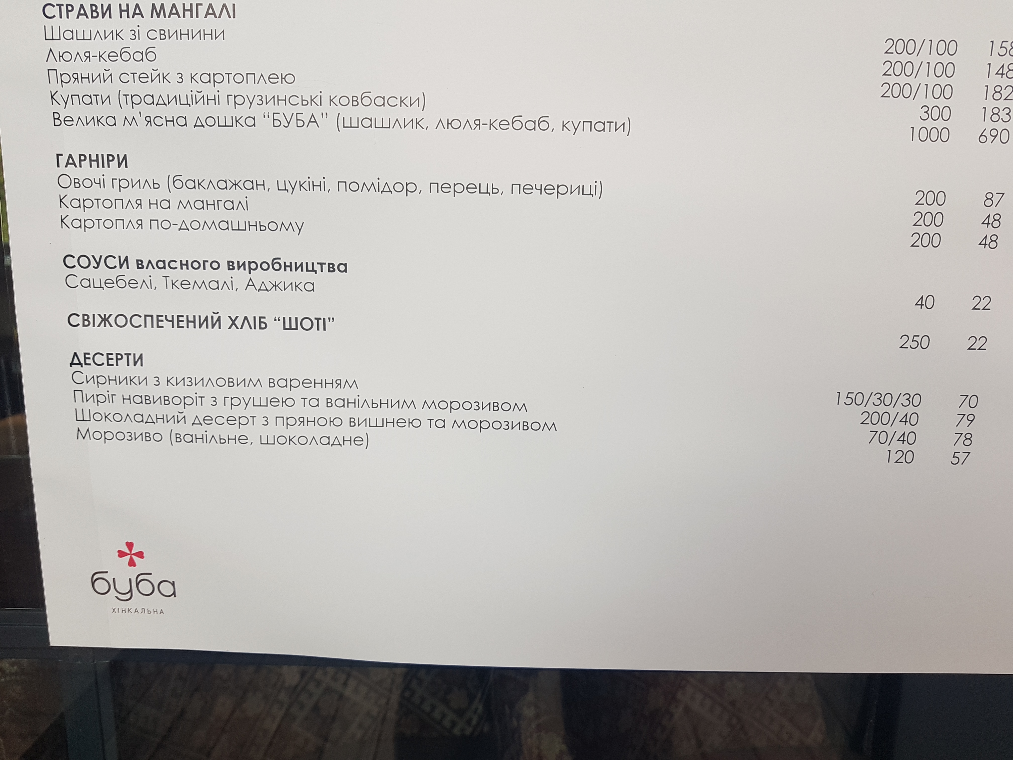 Buba menu 4
