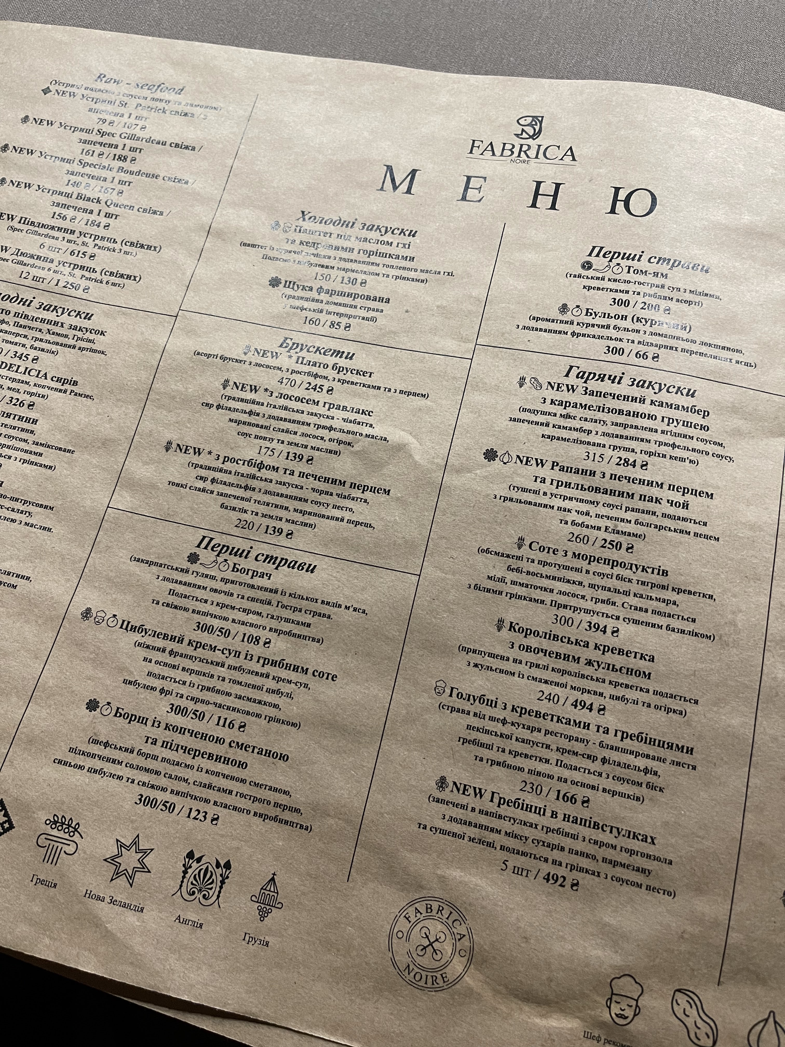 Fabrica menu 6