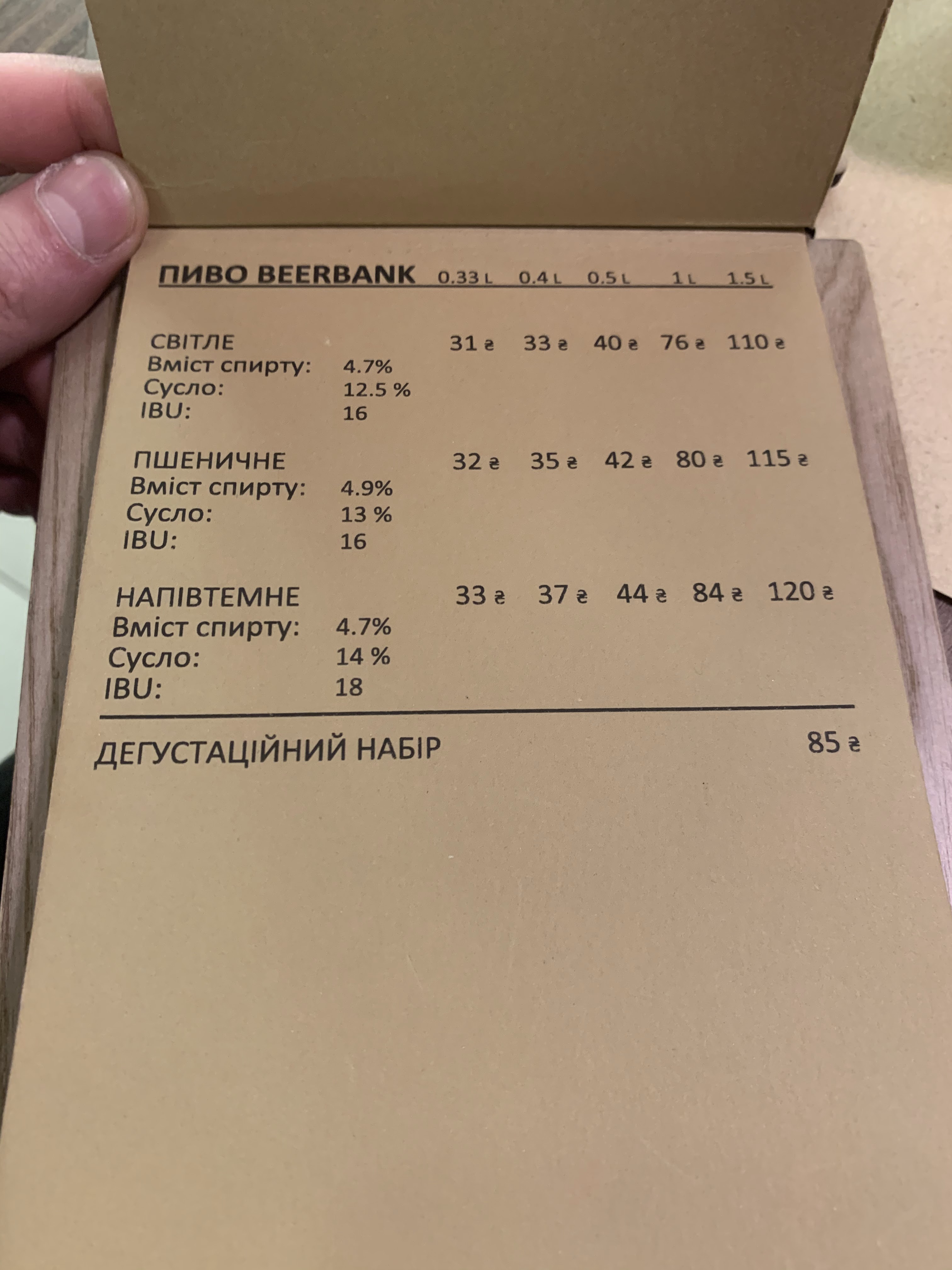 Beer Bank menu 2