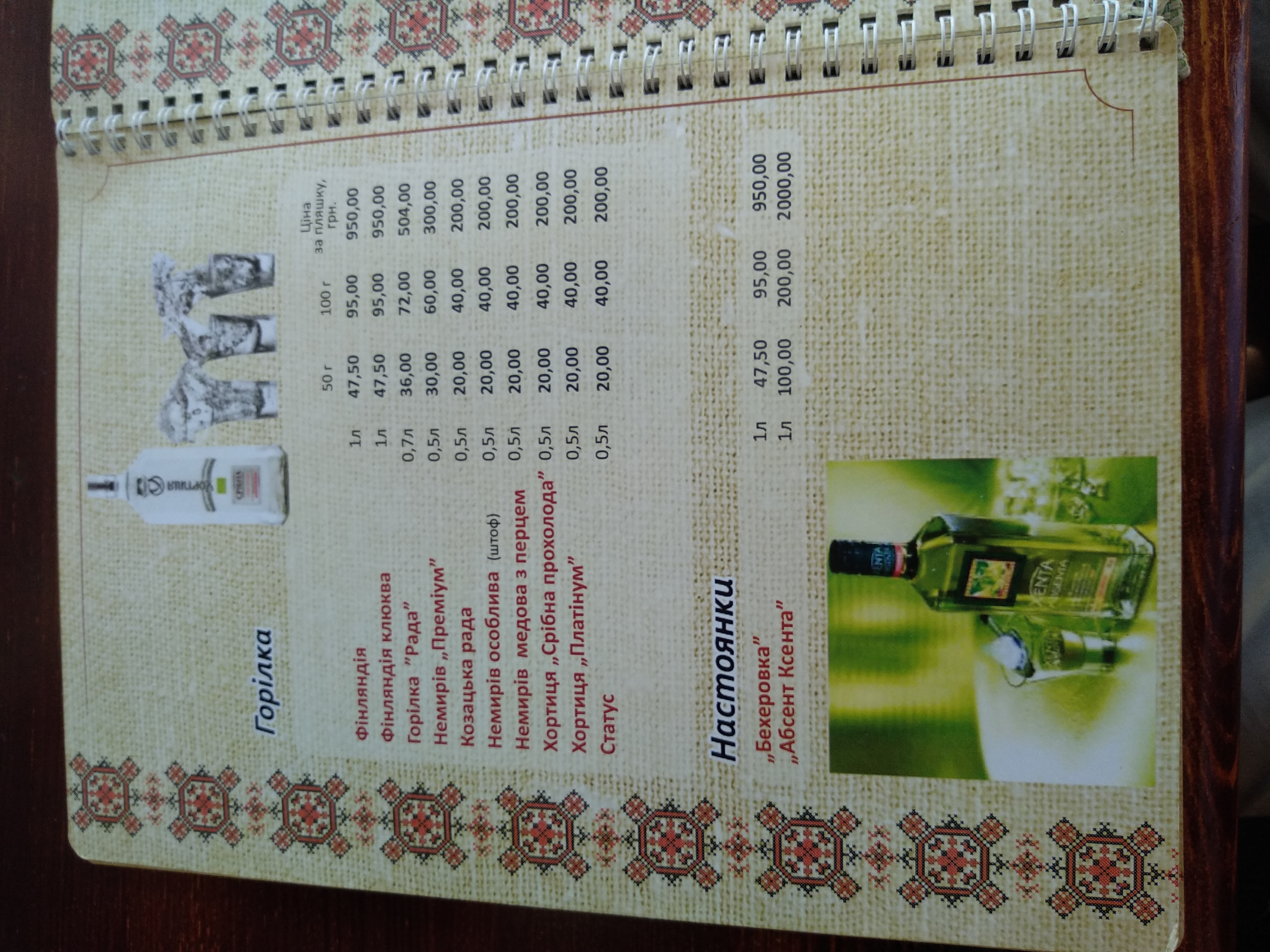 Taras Bulʹba menu 12