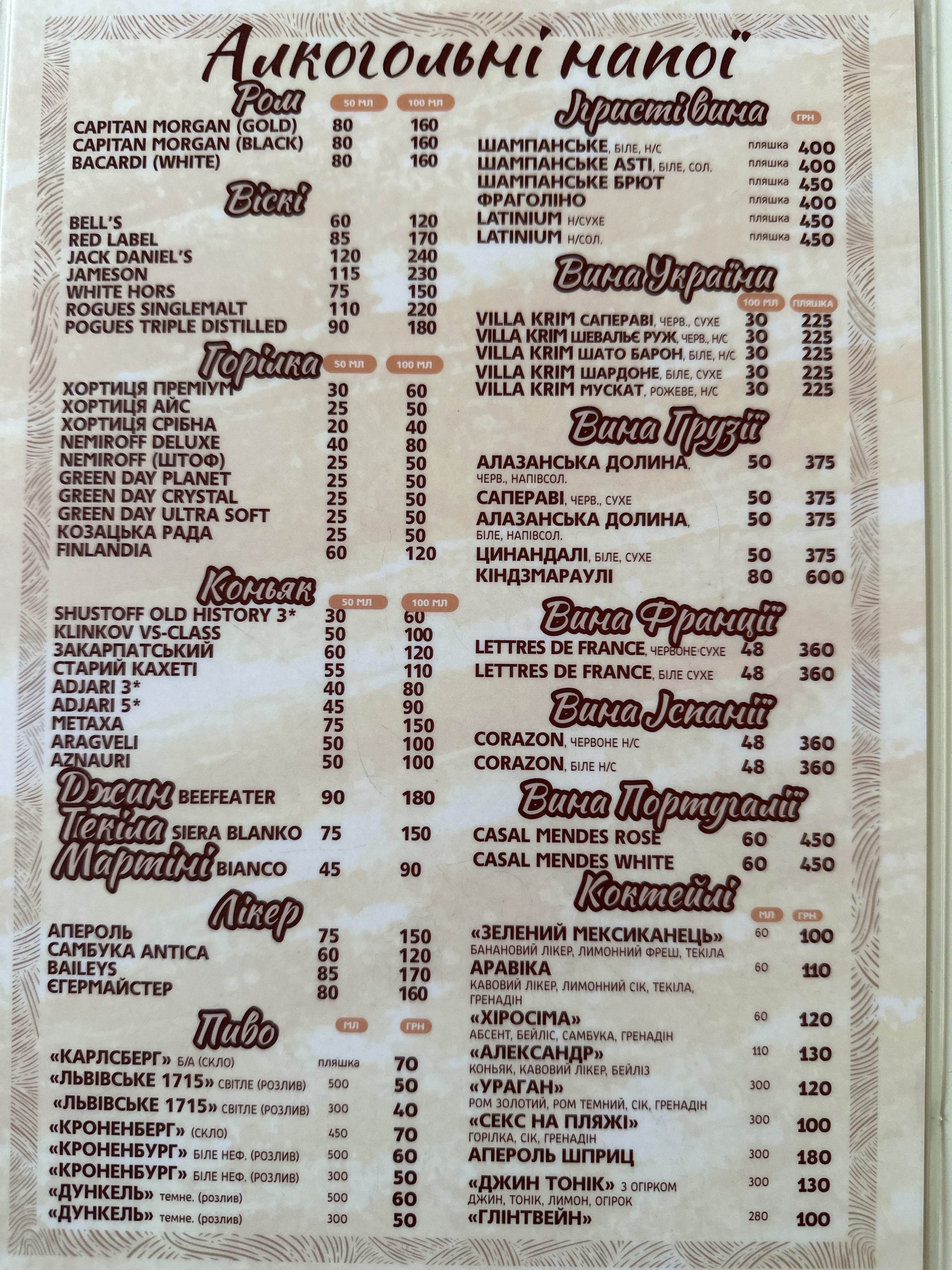 Kav'yarnya menu 2