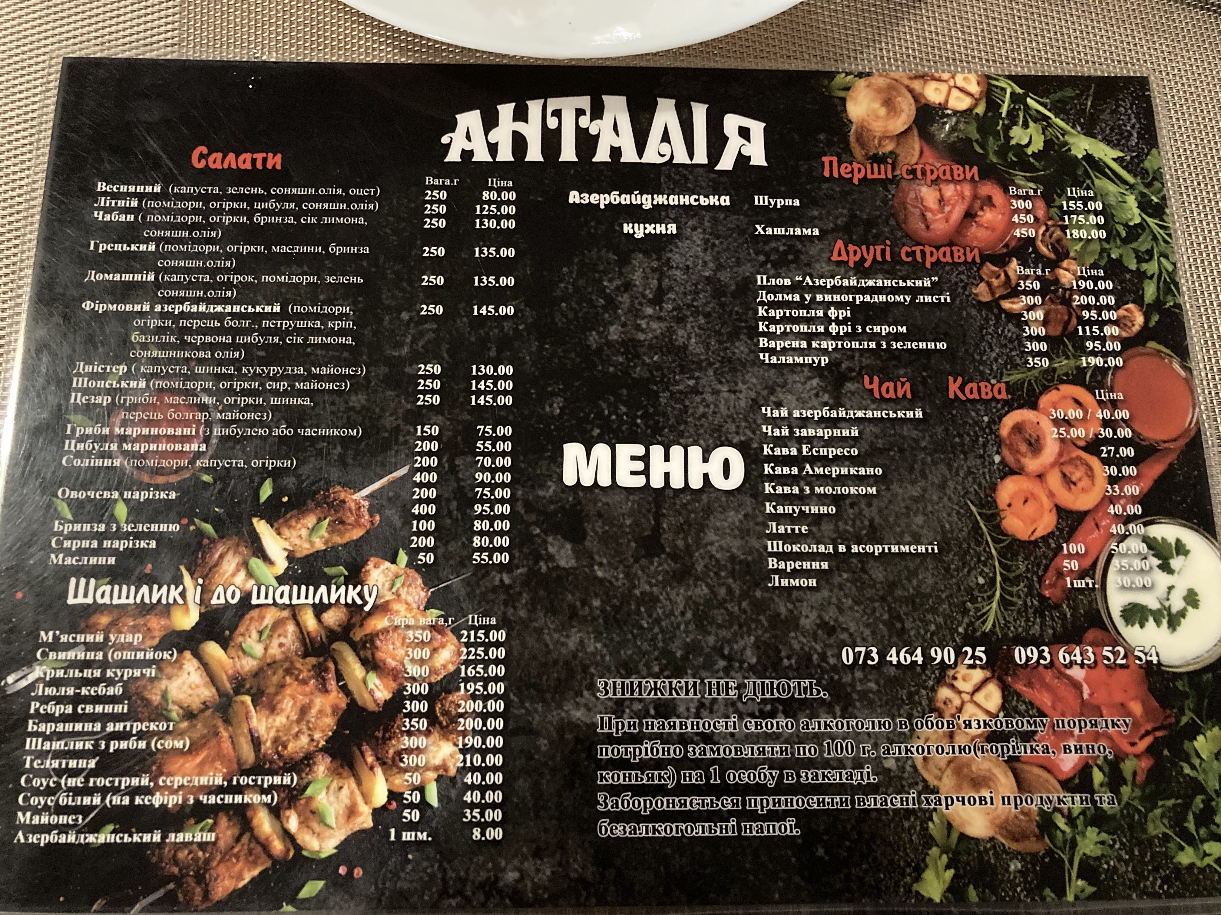 Анталія menu 2