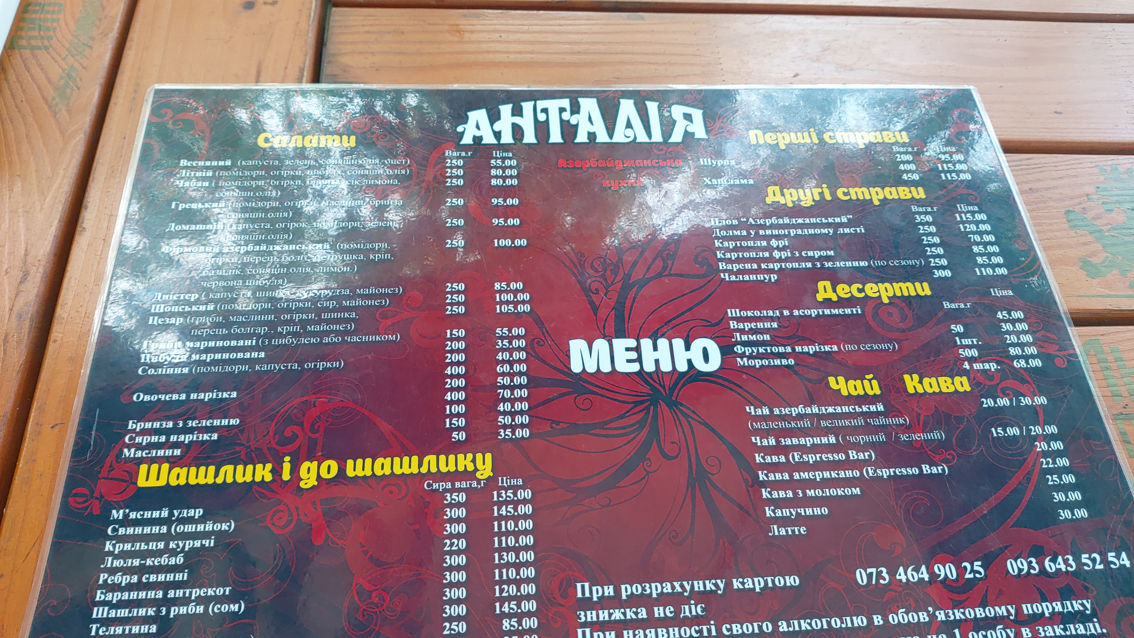 Анталія menu 4