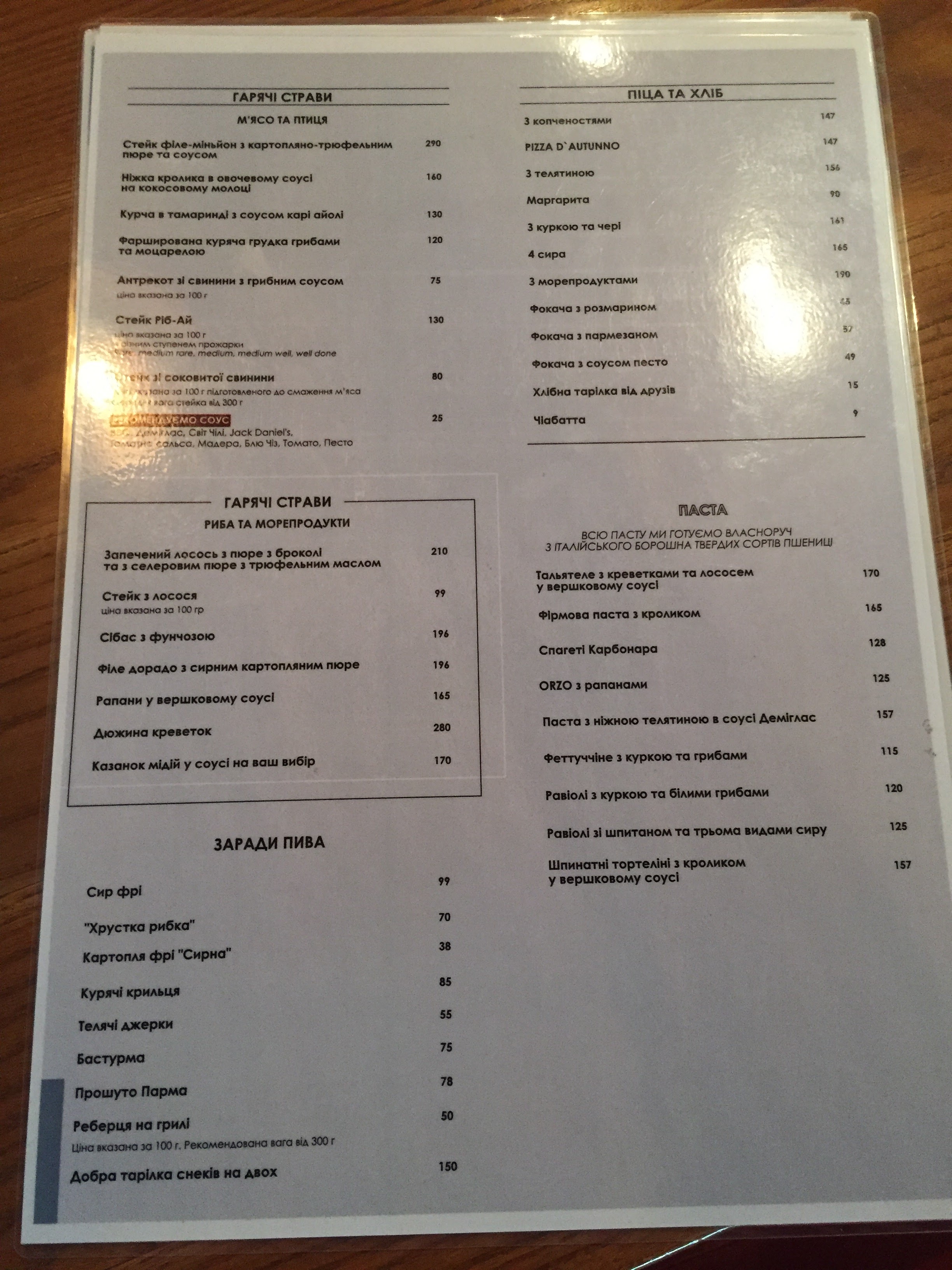 Druzi Ta Vyno menu 4
