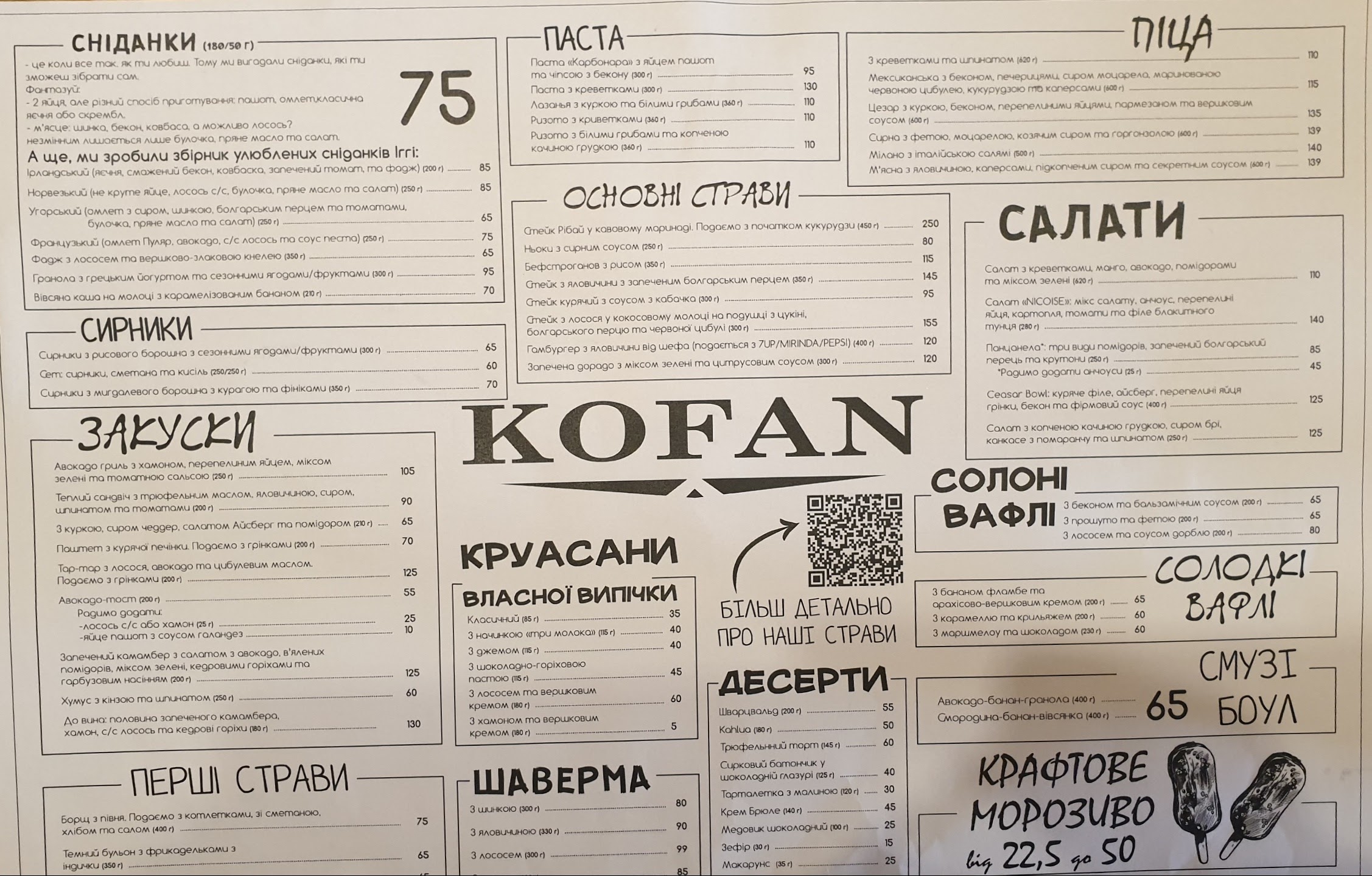 KOFAN menu 7