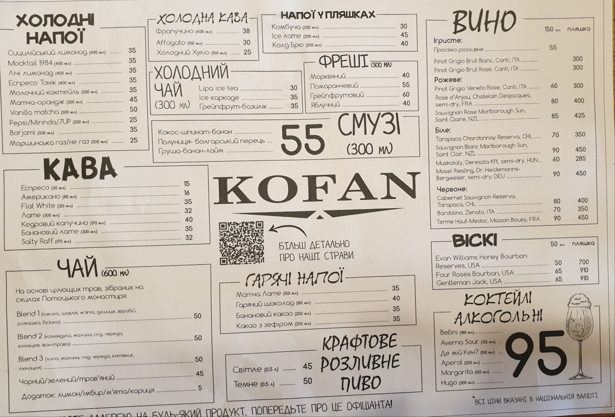 KOFAN menu 8