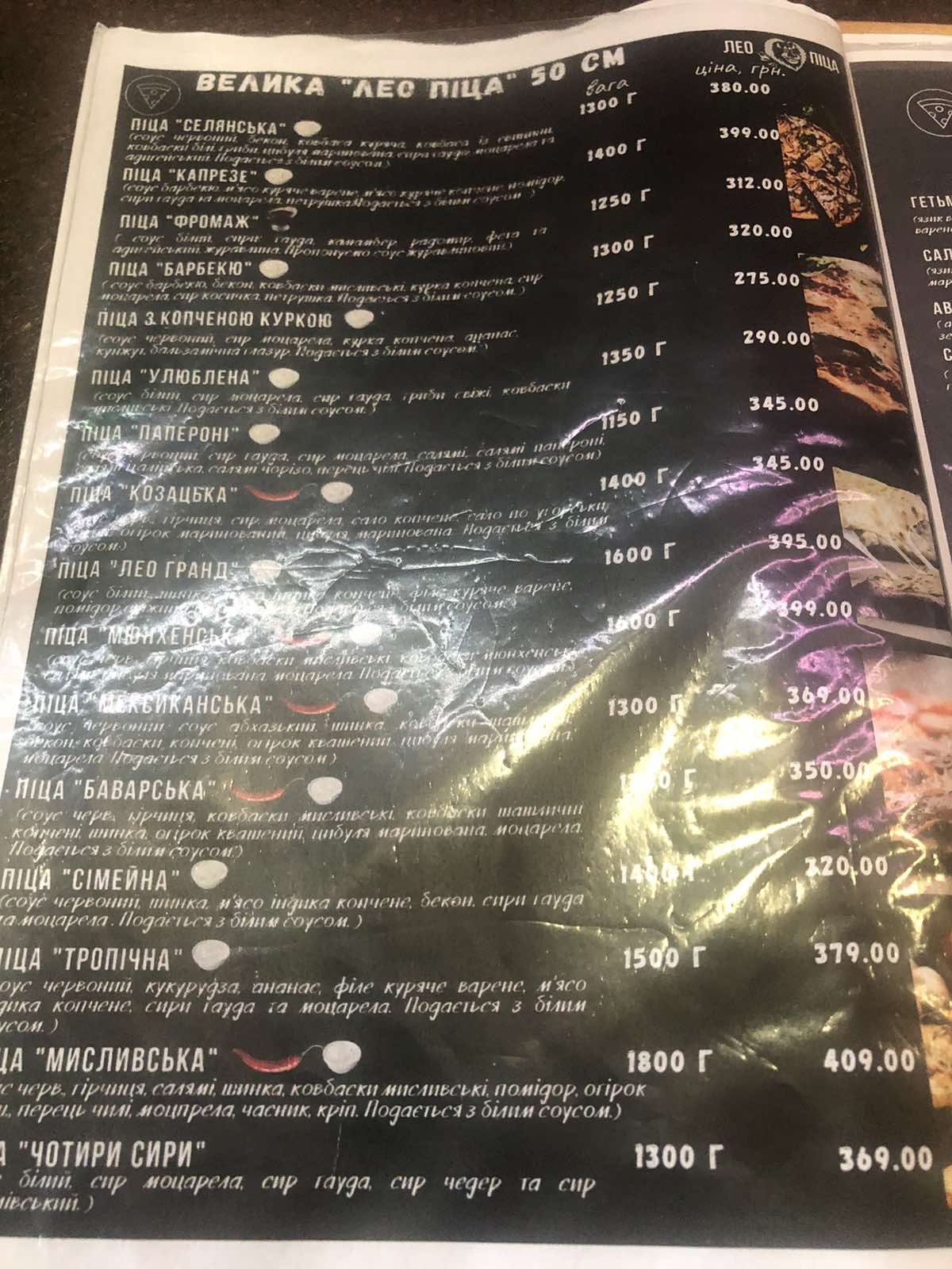 Leo's Pizza menu 1