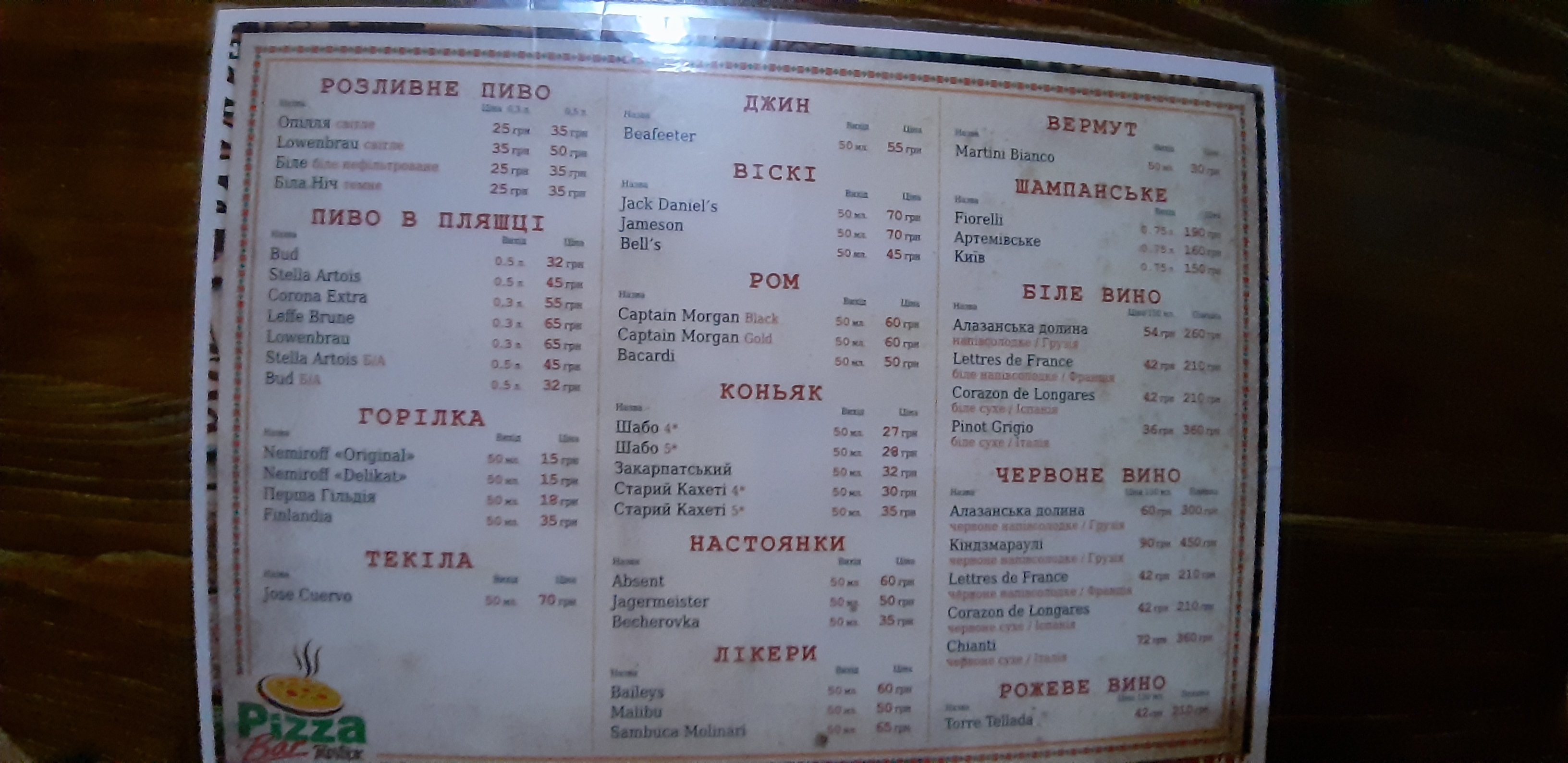 Trubizh menu 5