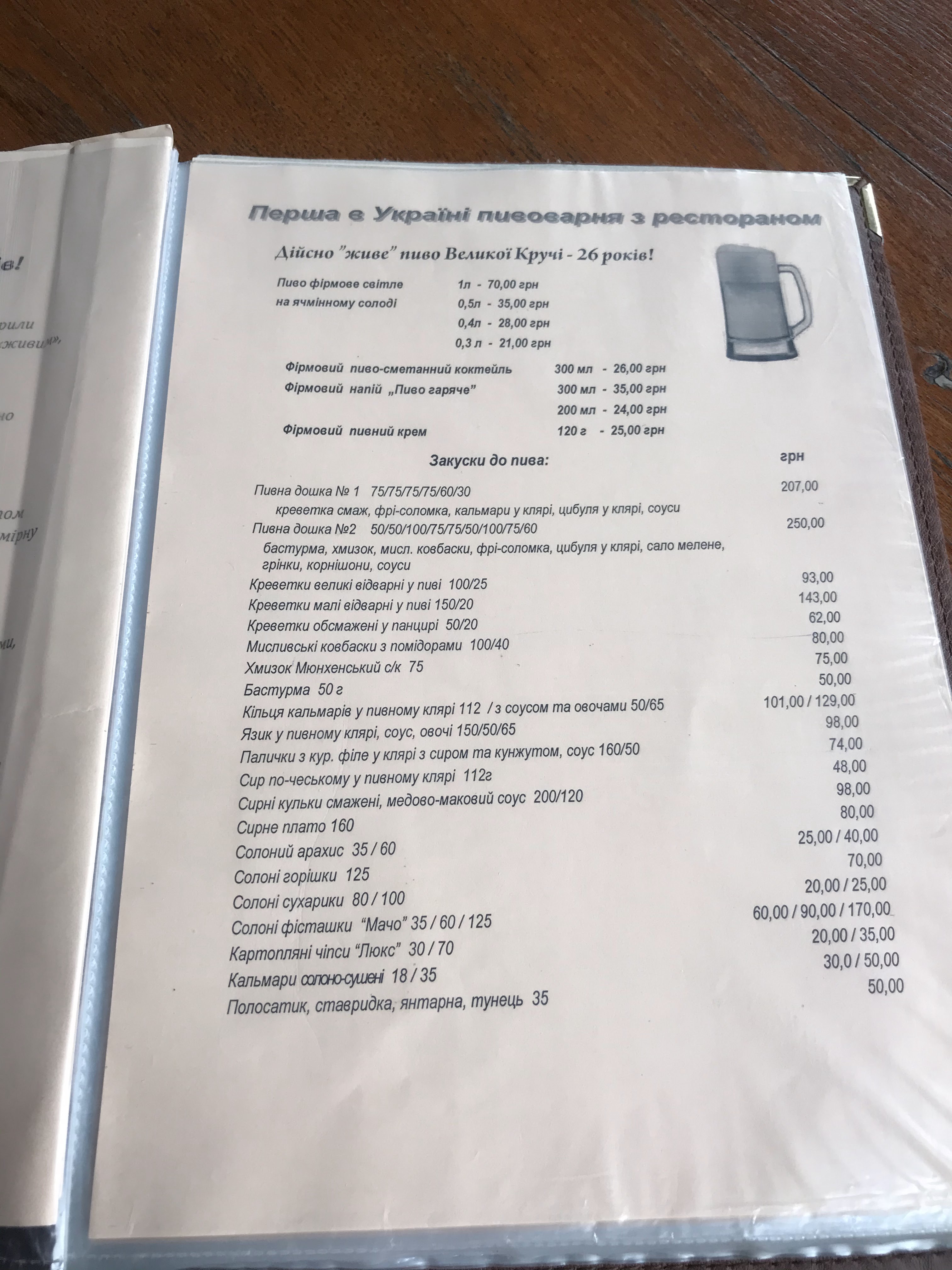Velyka Krucha menu 7