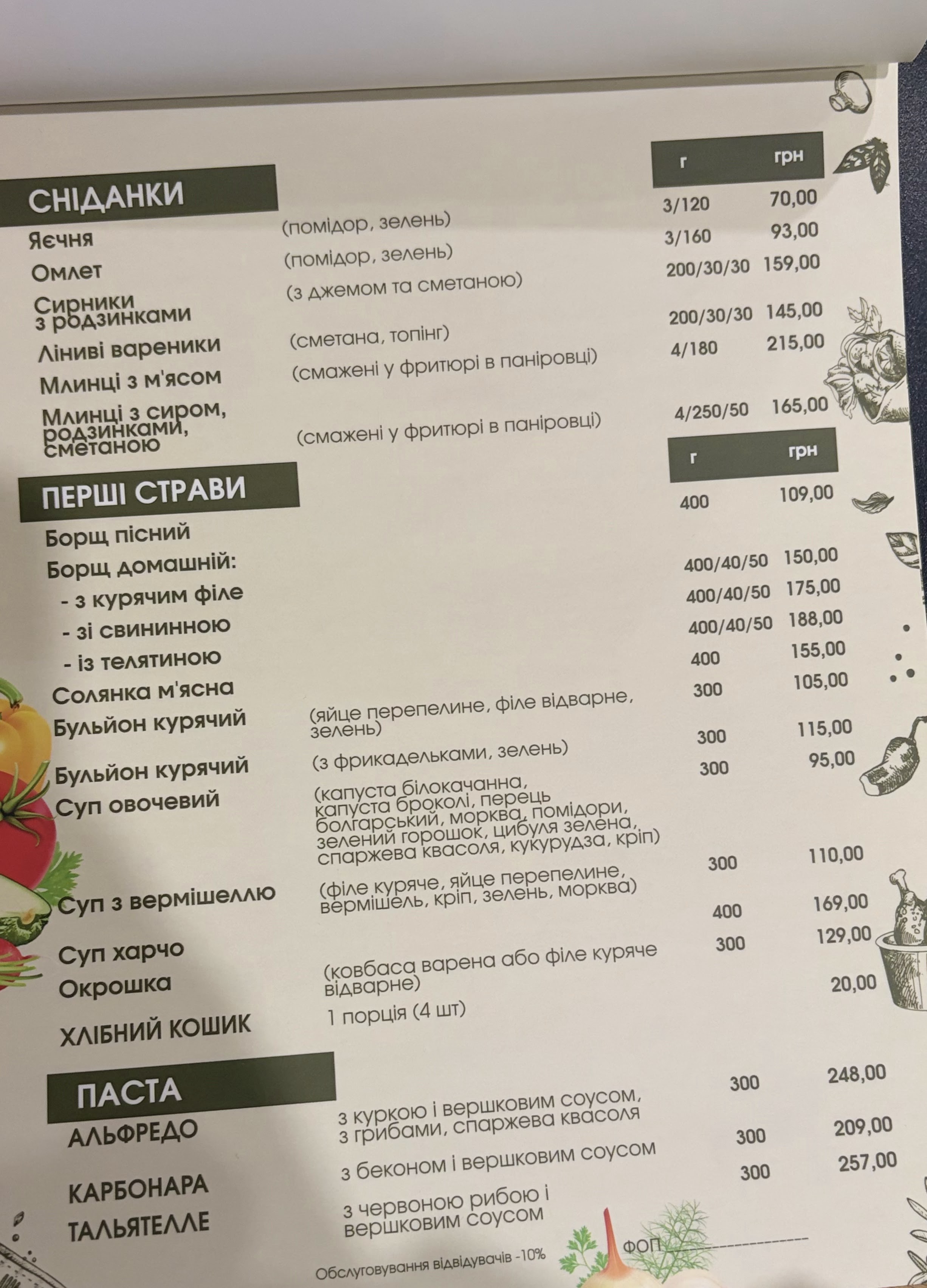 Tele-Pizza menu 1