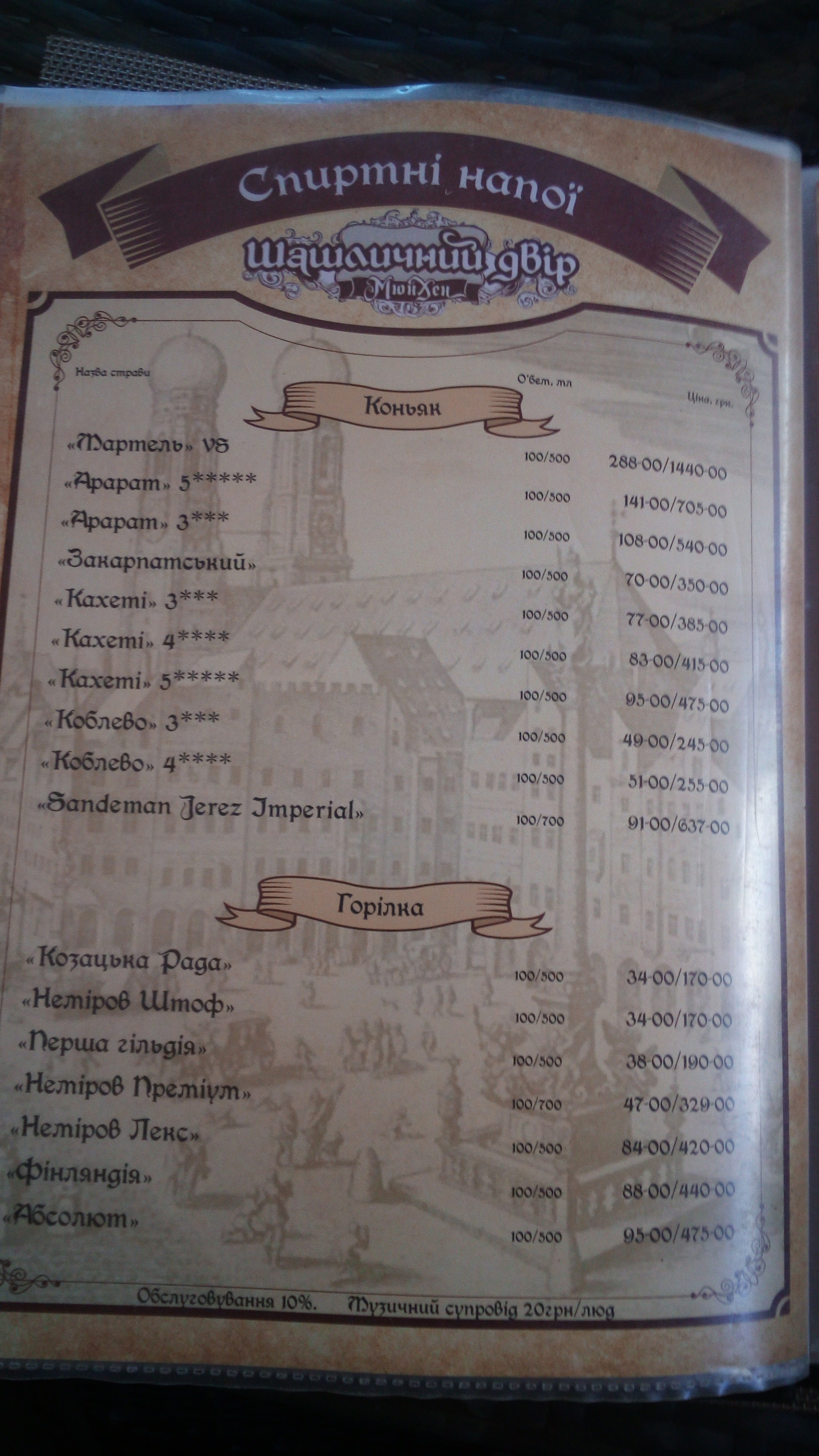 Munich - Shashlychnyj yard menu 7