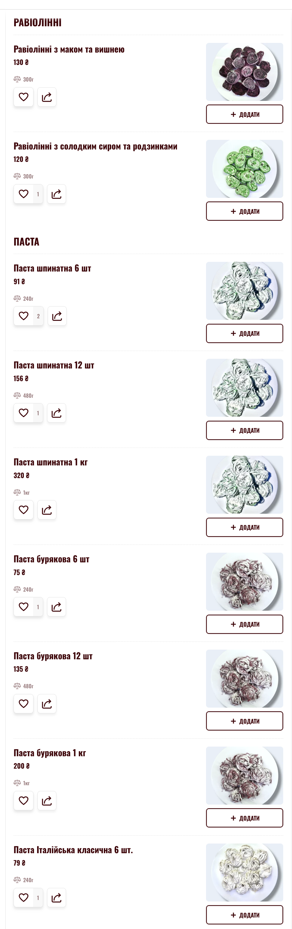 Равіольна menu 5