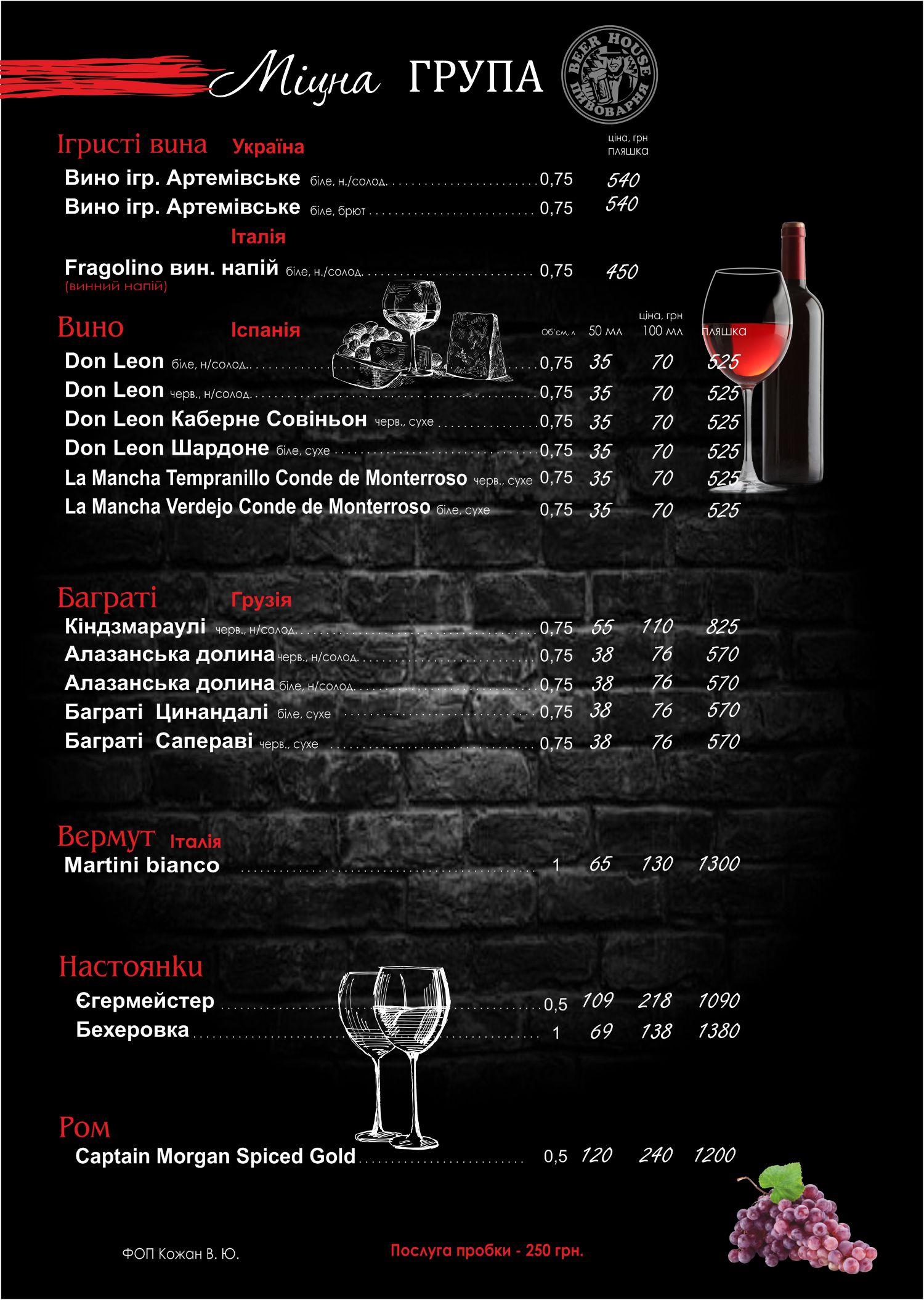 Beer House menu 12