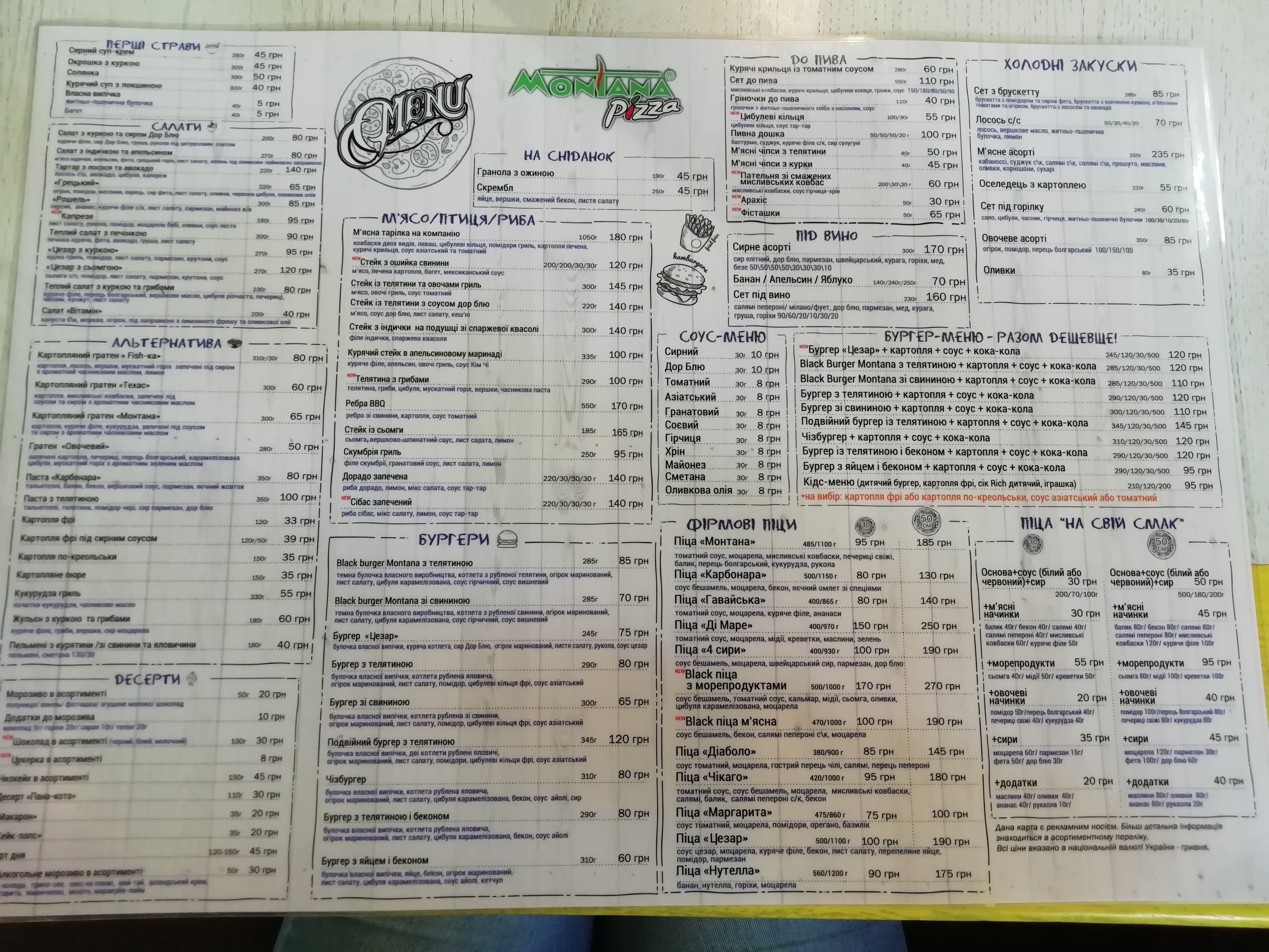 Pizza Montana menu 7