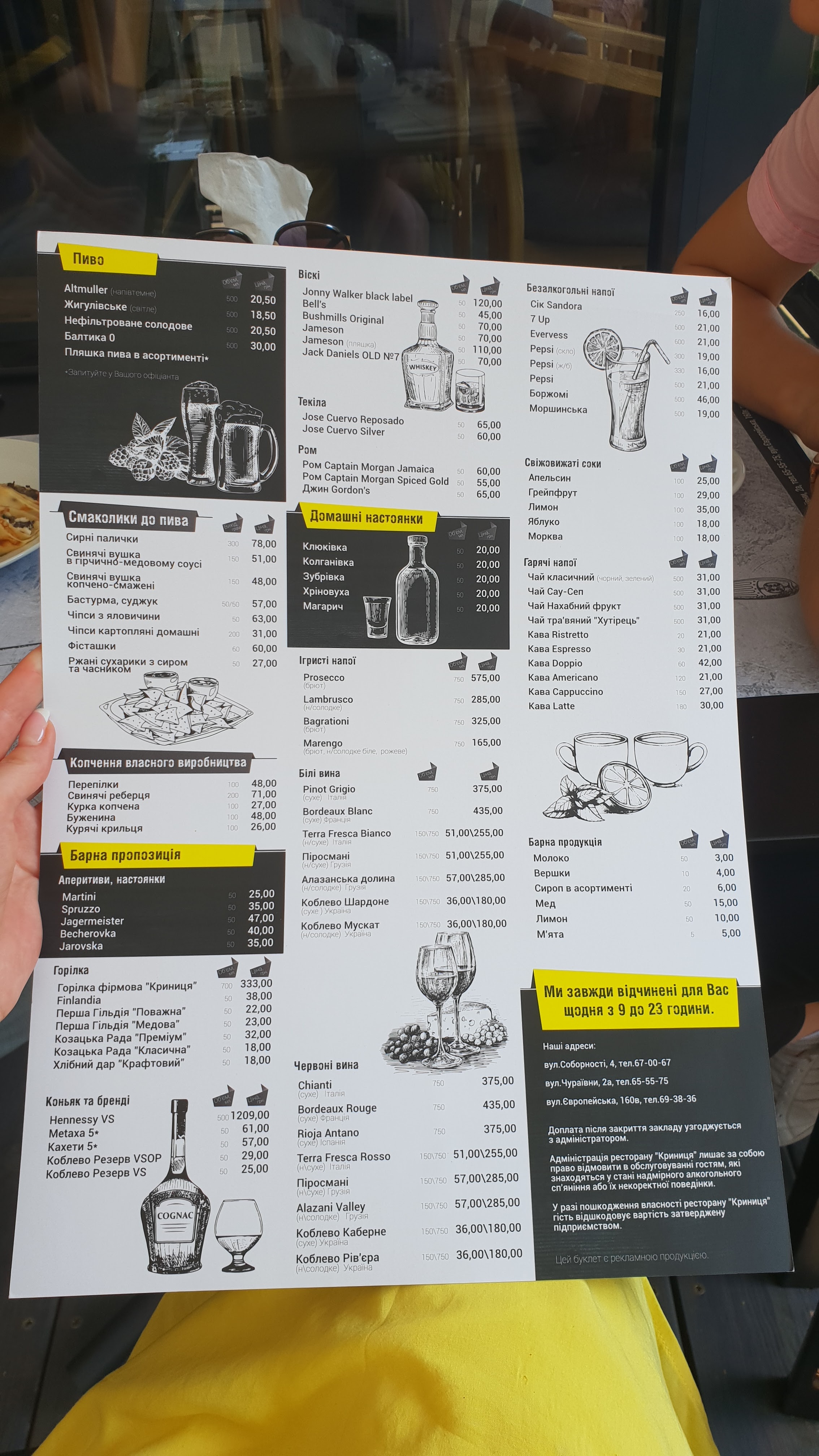 Krynytsya menu 7