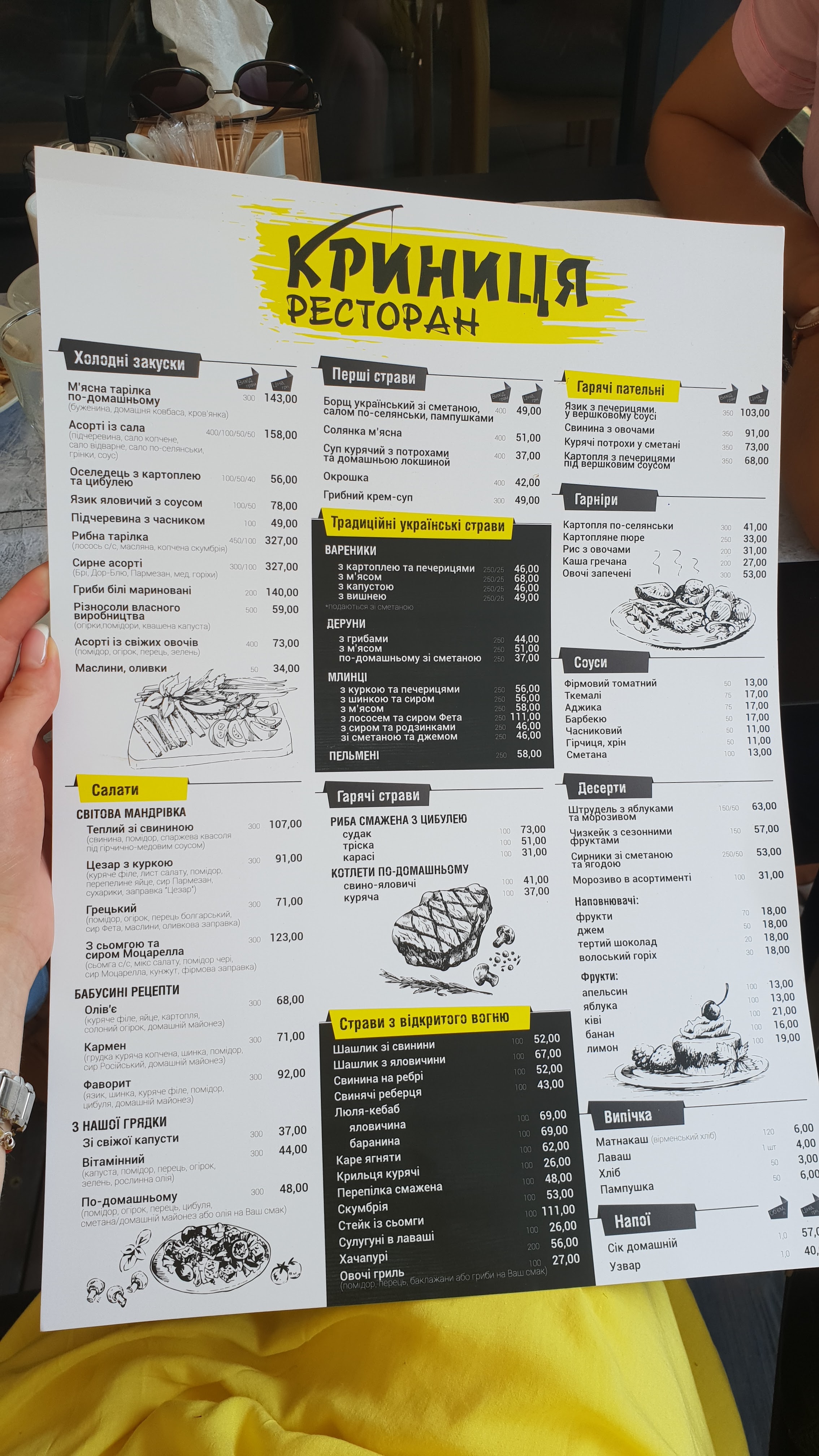 Krynytsya menu 8