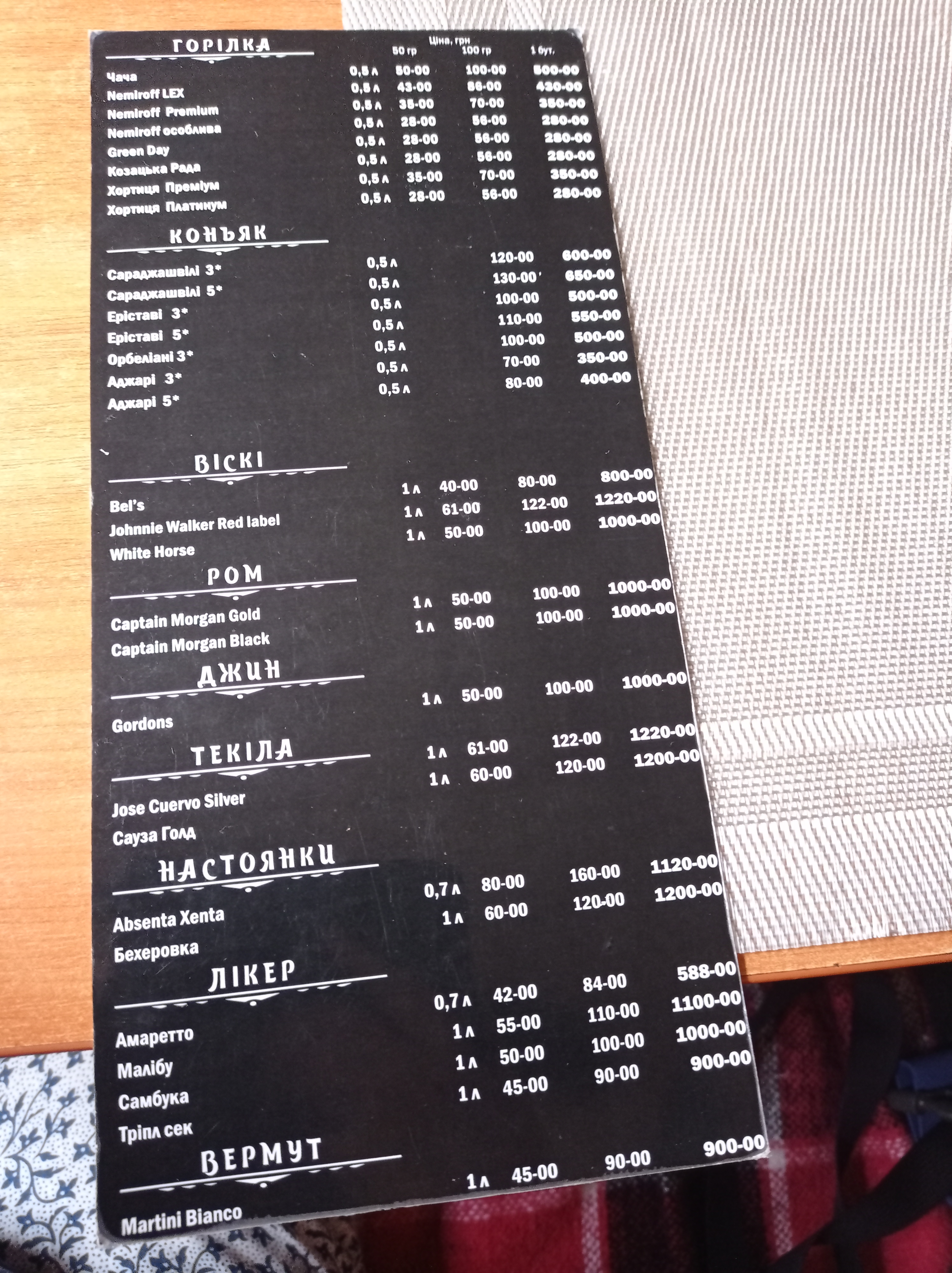 Алаверди menu 9