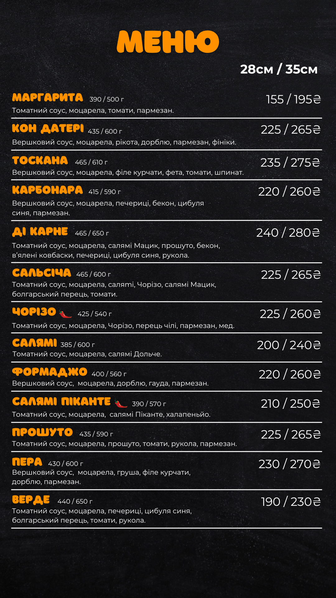 Timely Pizza menu 1