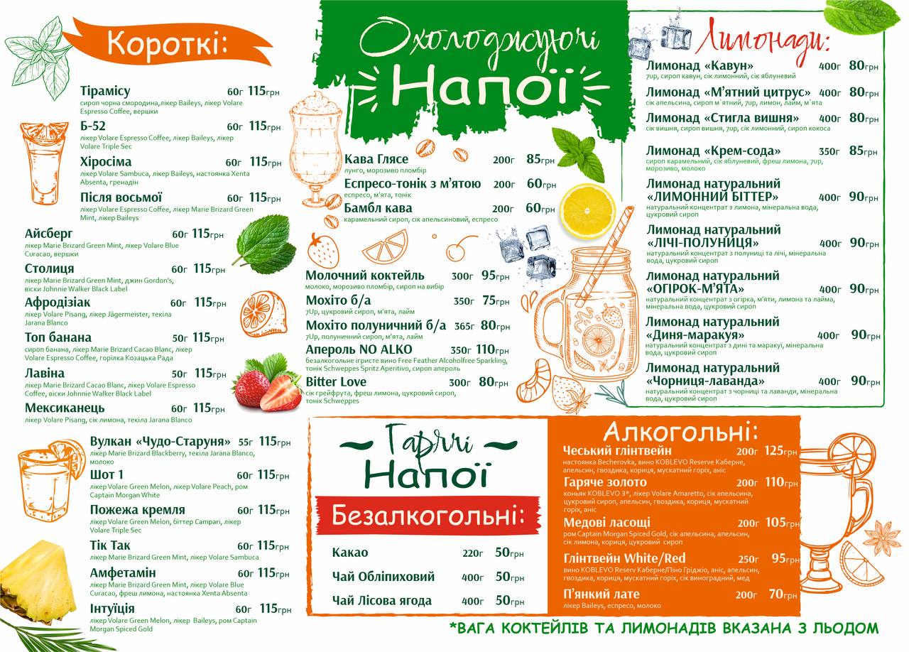 Ukrainian underground menu 2
