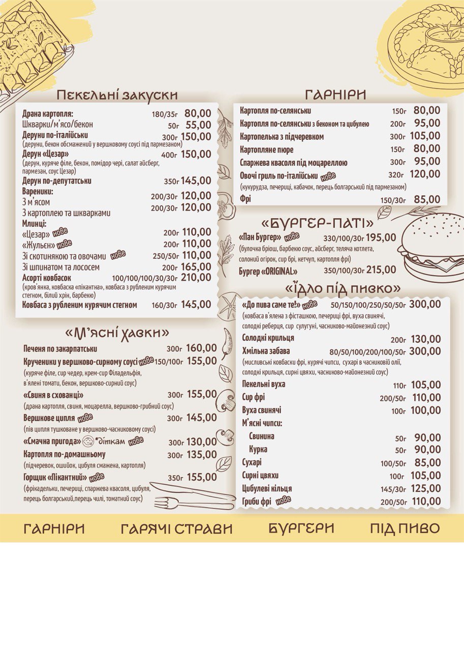 Ukrainian underground menu 4