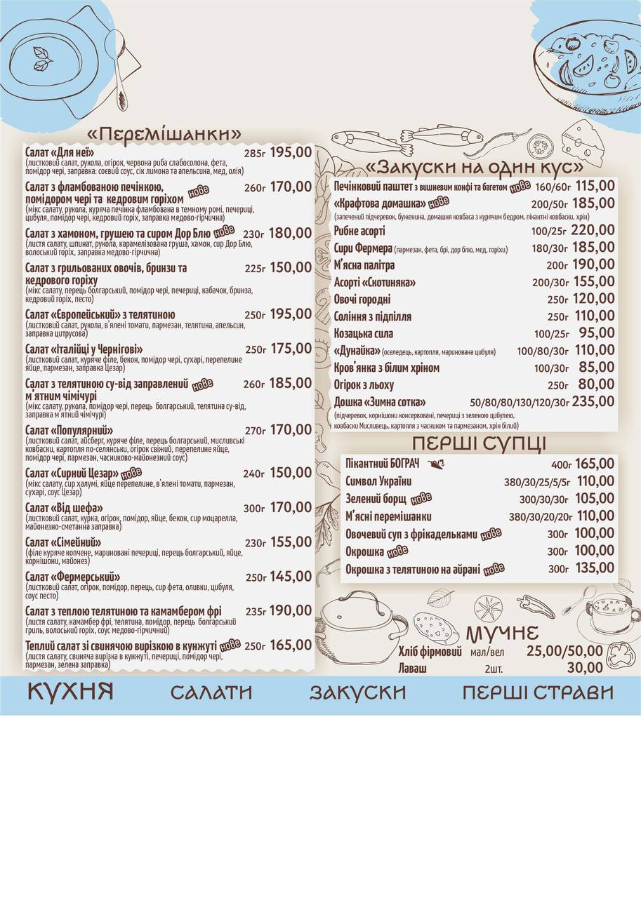 Ukrainian underground menu 8