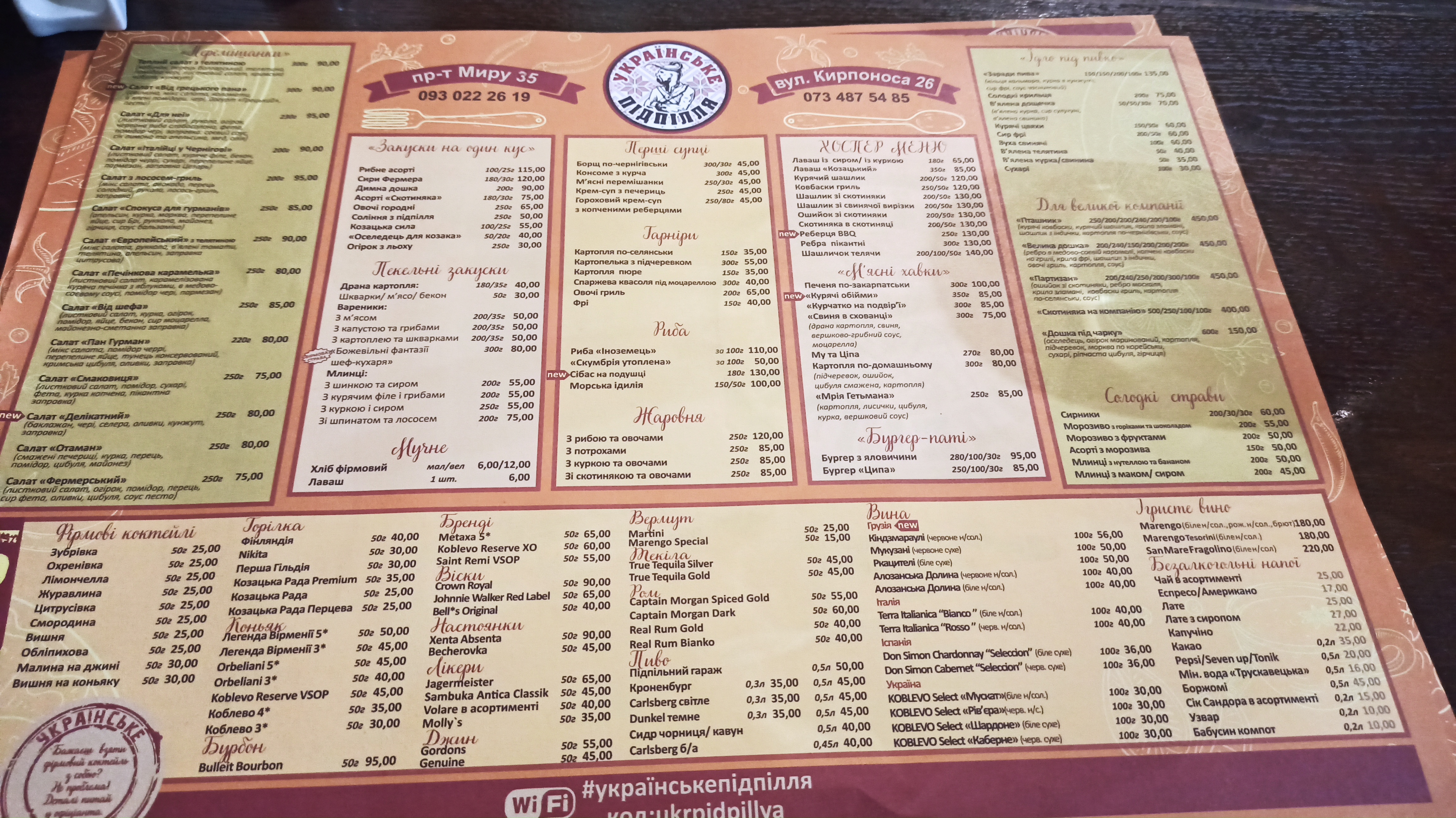 Ukrainian underground menu 11