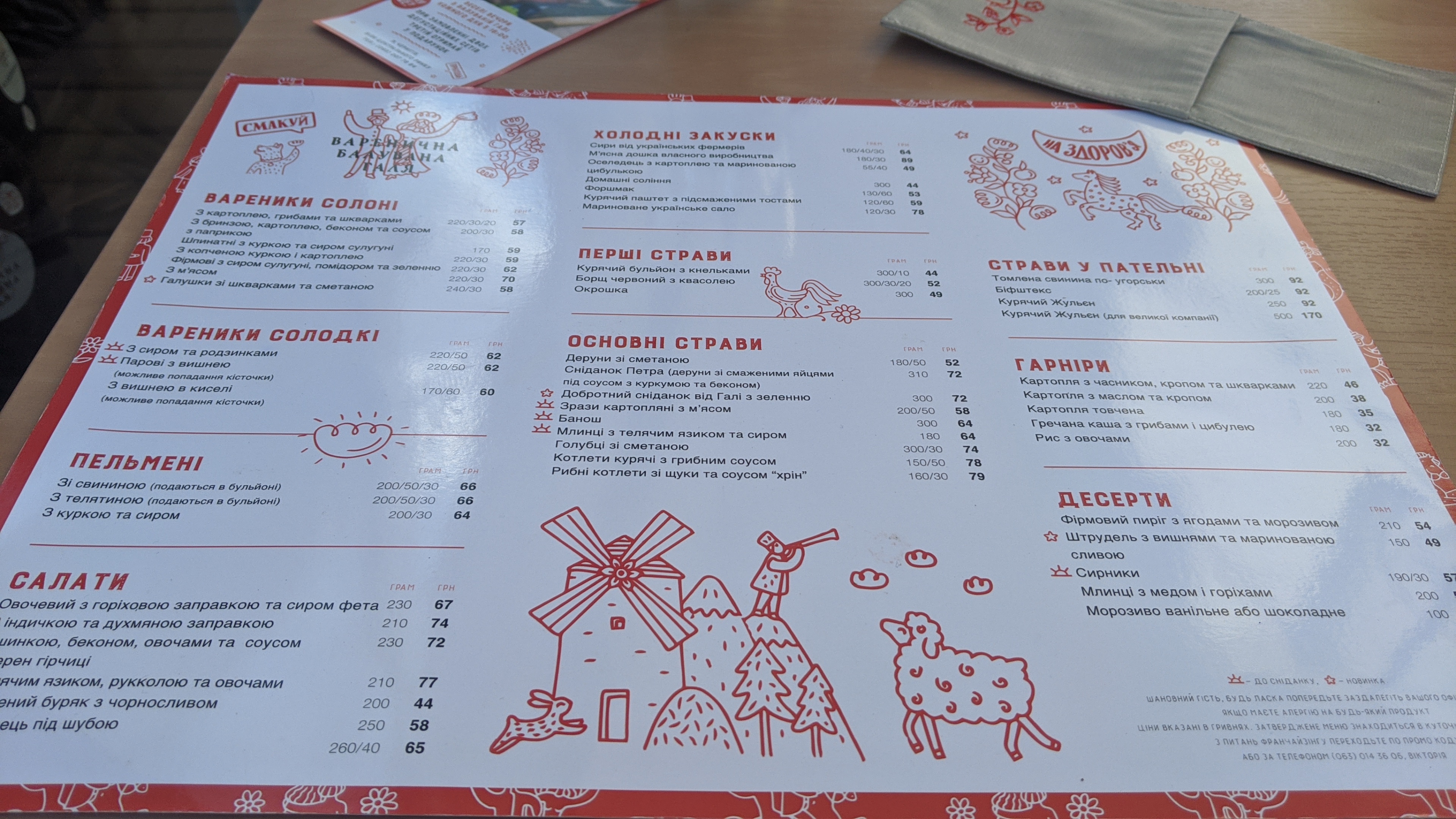 Varenychna Baluvana Halya menu 6