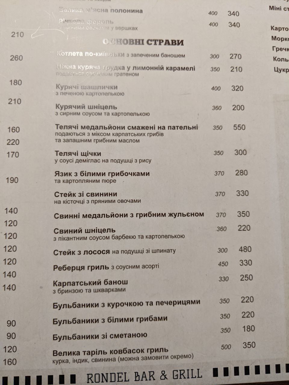 Rondel Bar & Grill menu 5