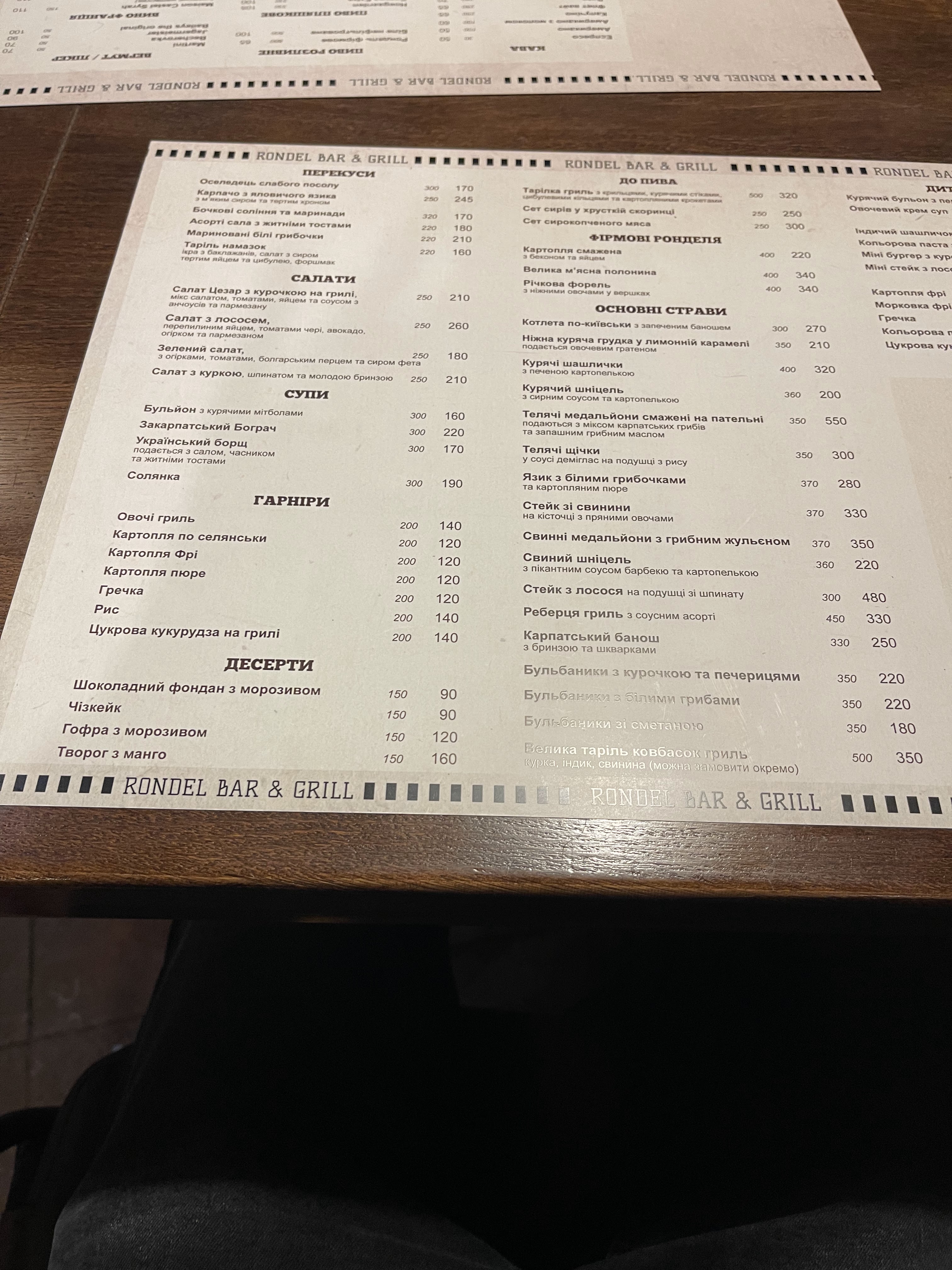 Rondel Bar & Grill menu 8
