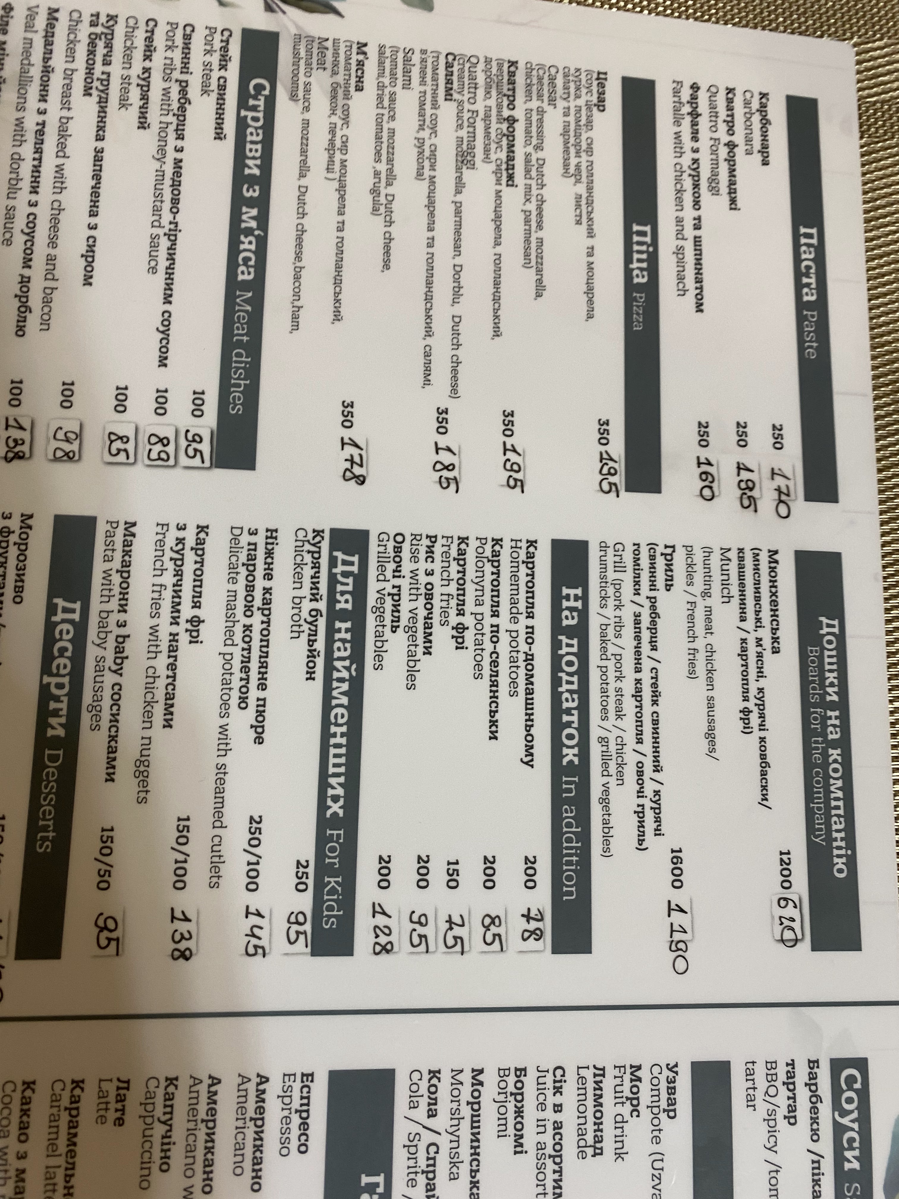 Resto Kolos (при садибі У Галини) menu 4