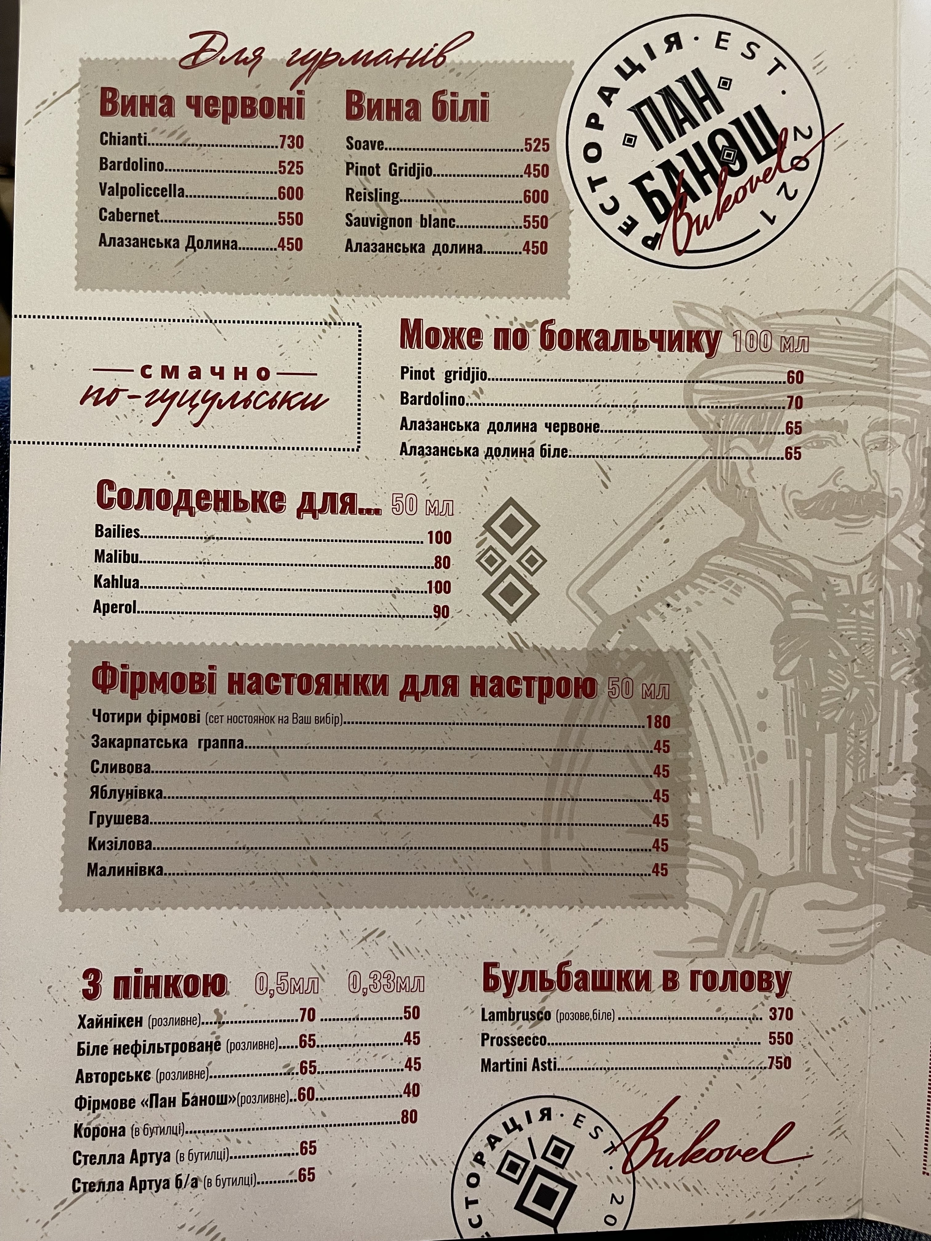 Ресторація Пан Банош menu 3