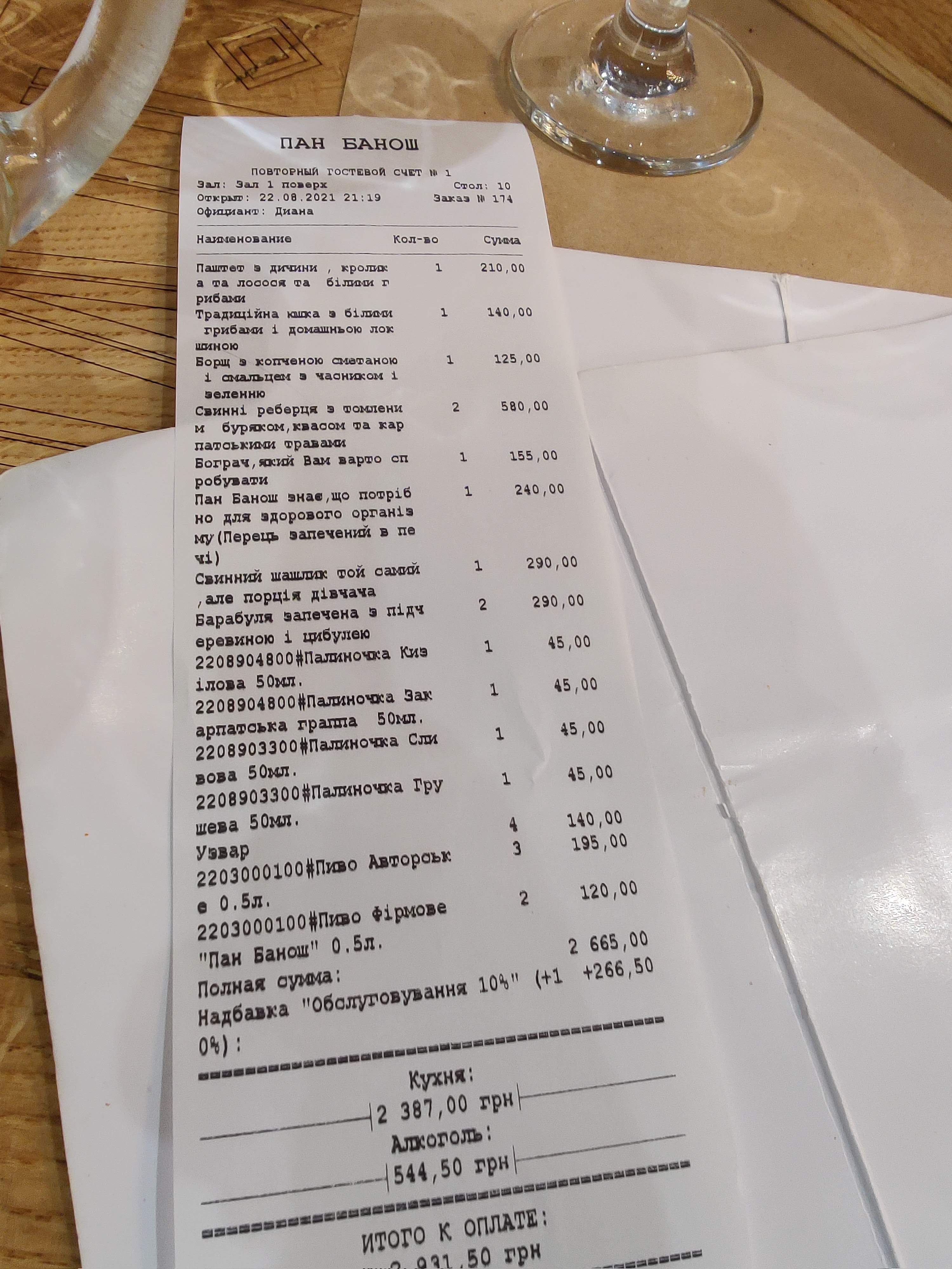 Ресторація Пан Банош menu 10