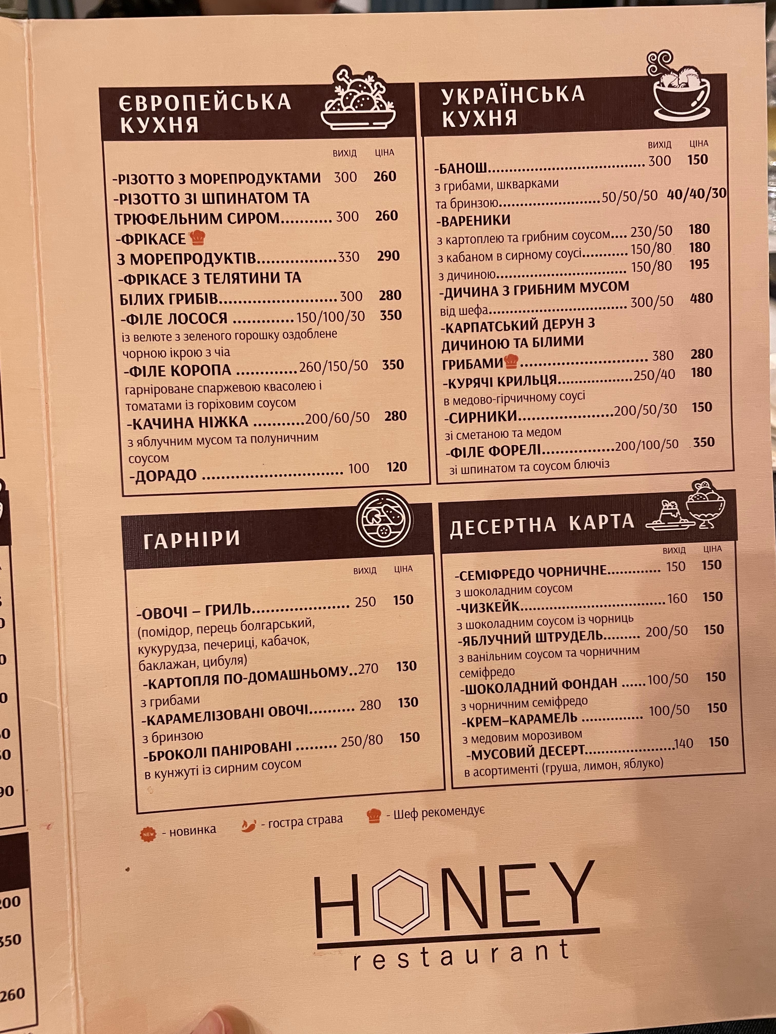 Honey menu 8