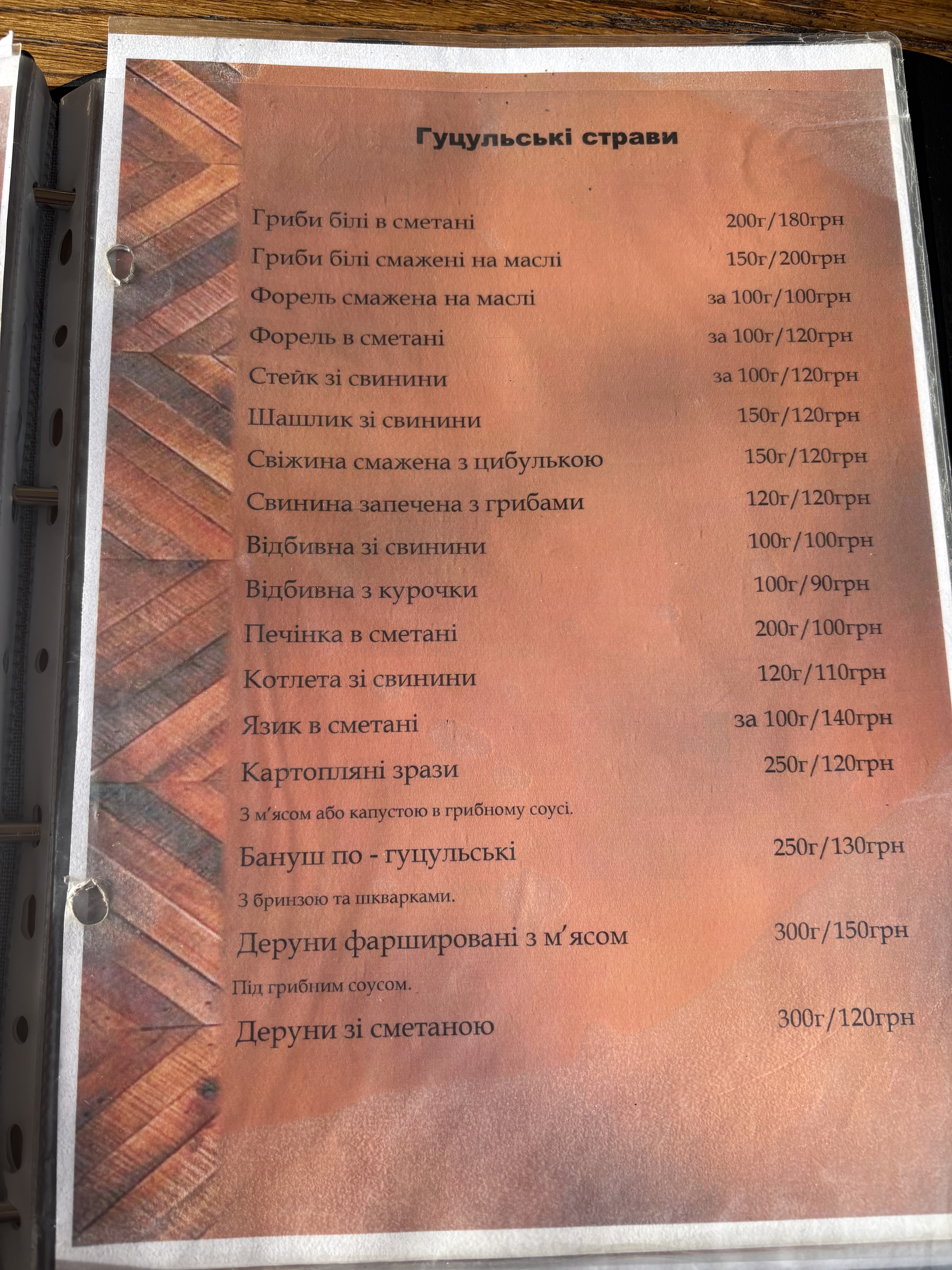 Vodohray menu 2