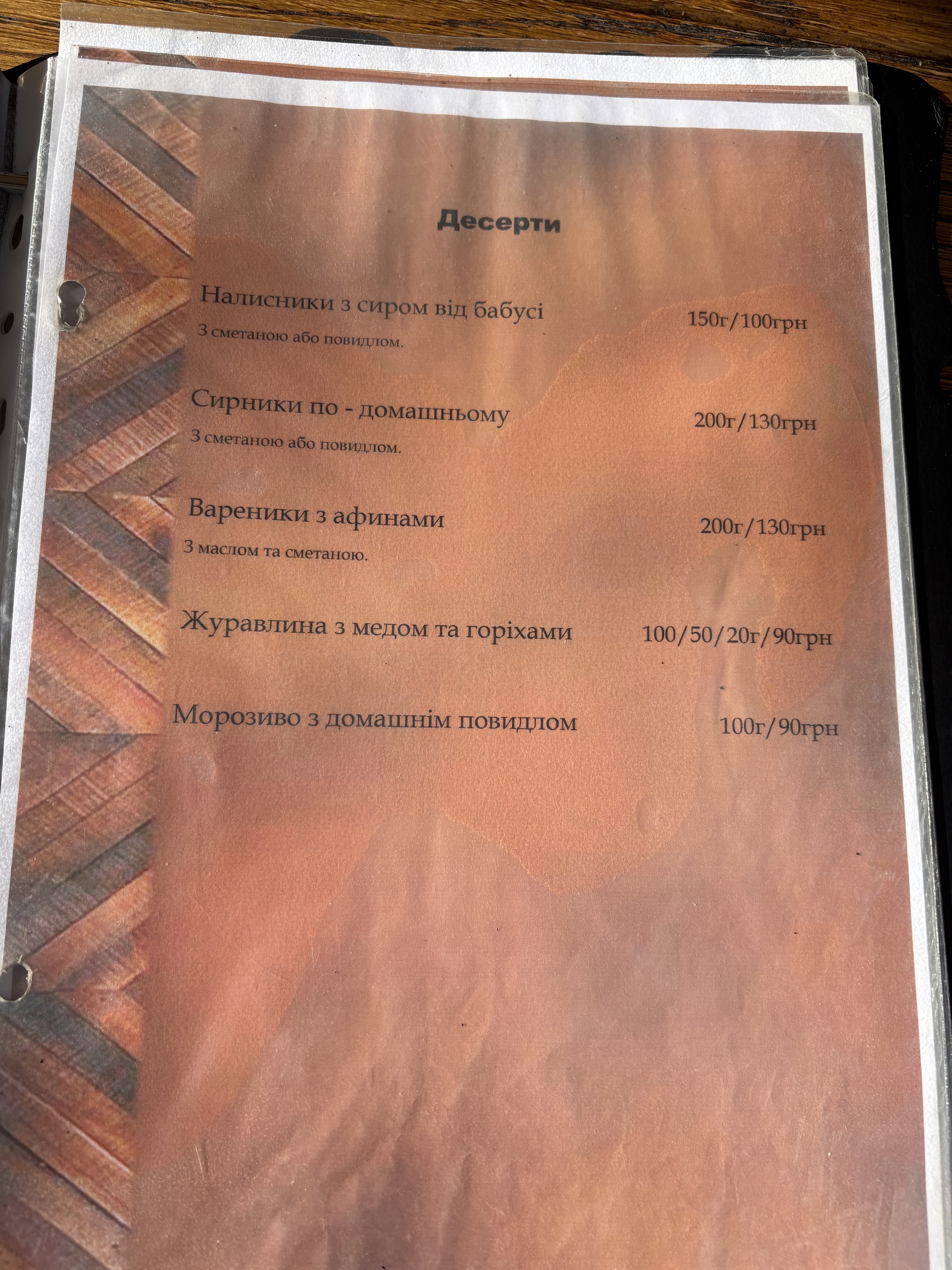 Vodohray menu 9