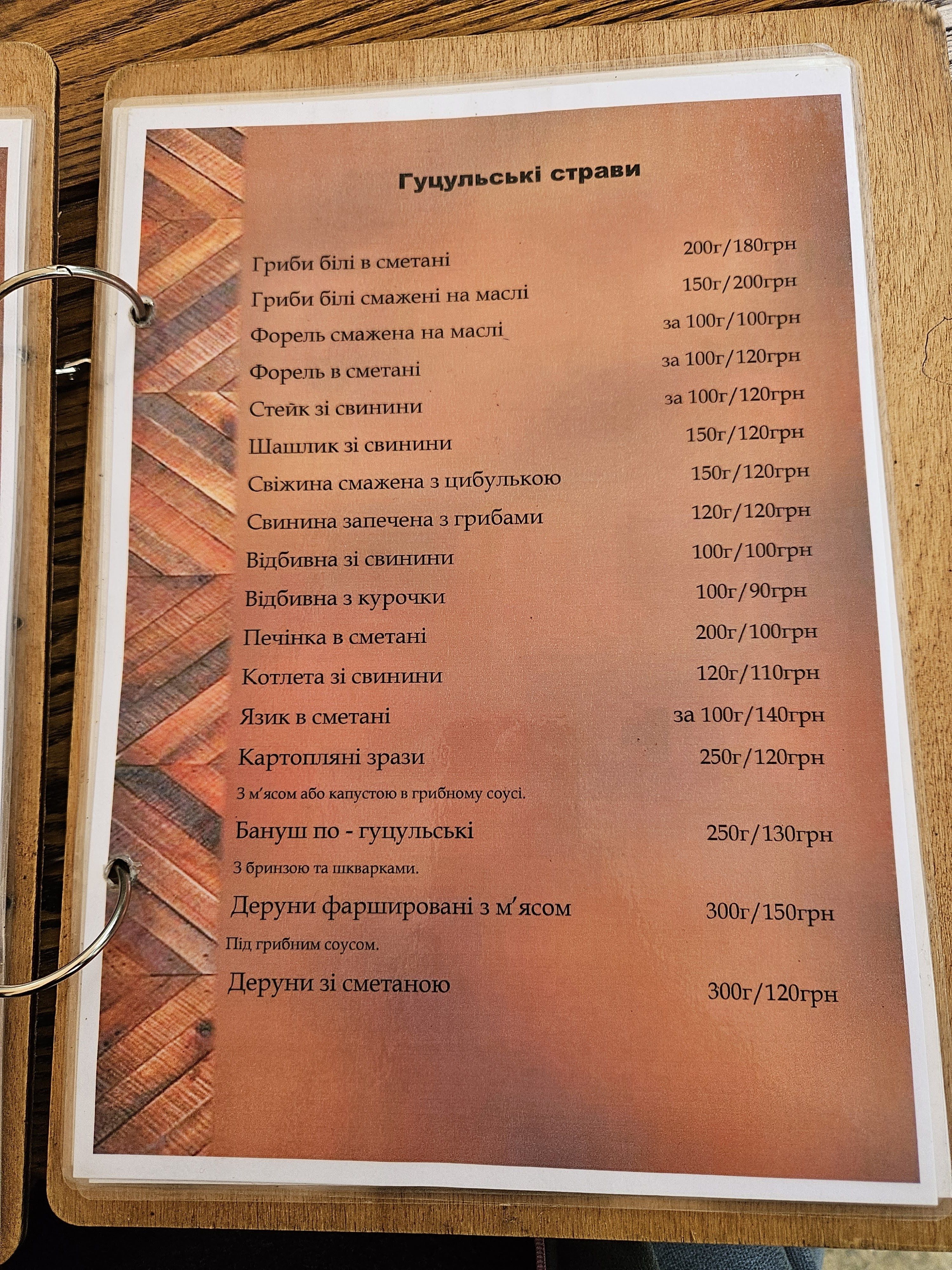 Vodohray menu 12