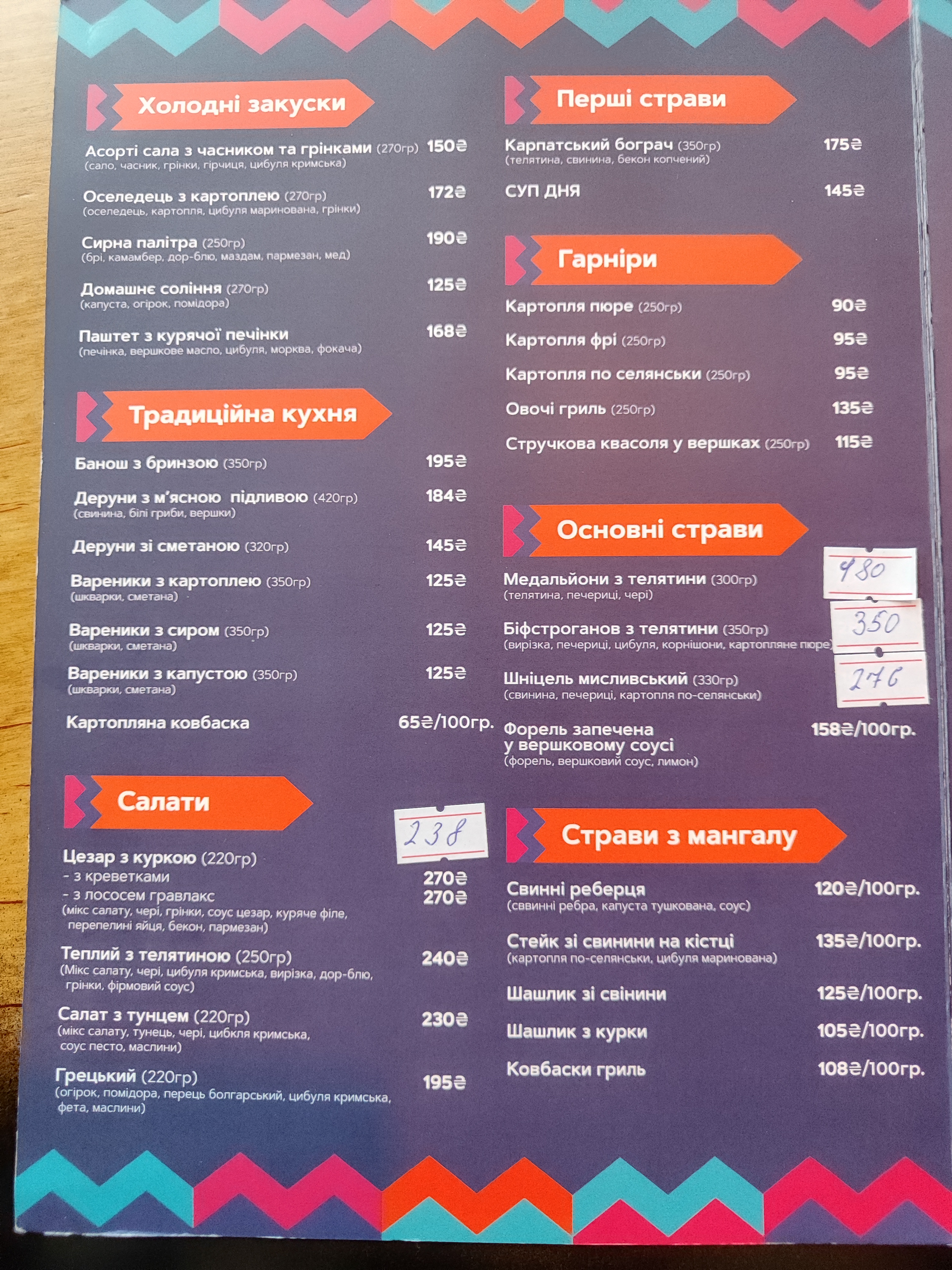 Stantsiya Vorokhta menu 3