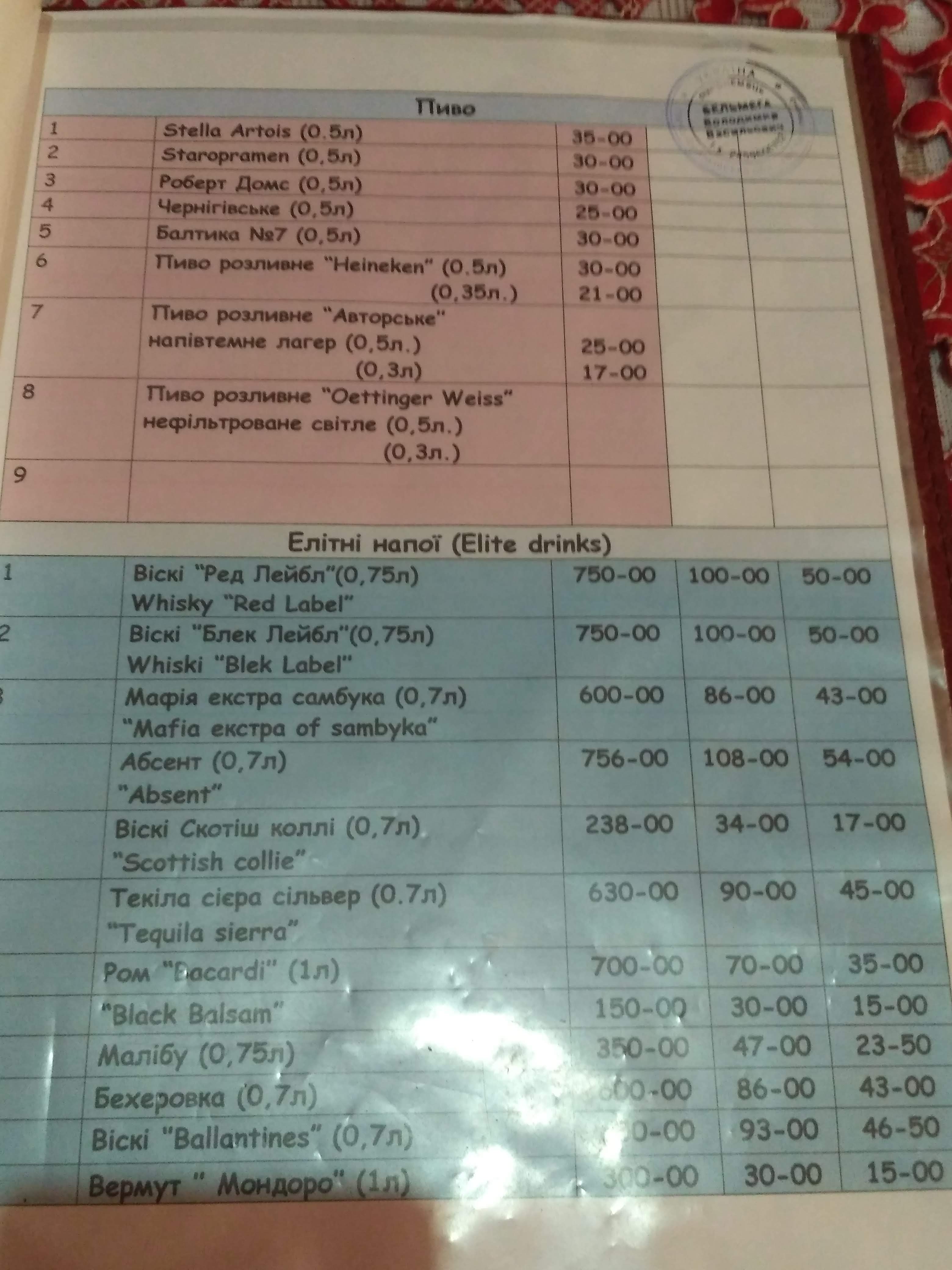 Restoran-"Ukrayinochka" menu 6