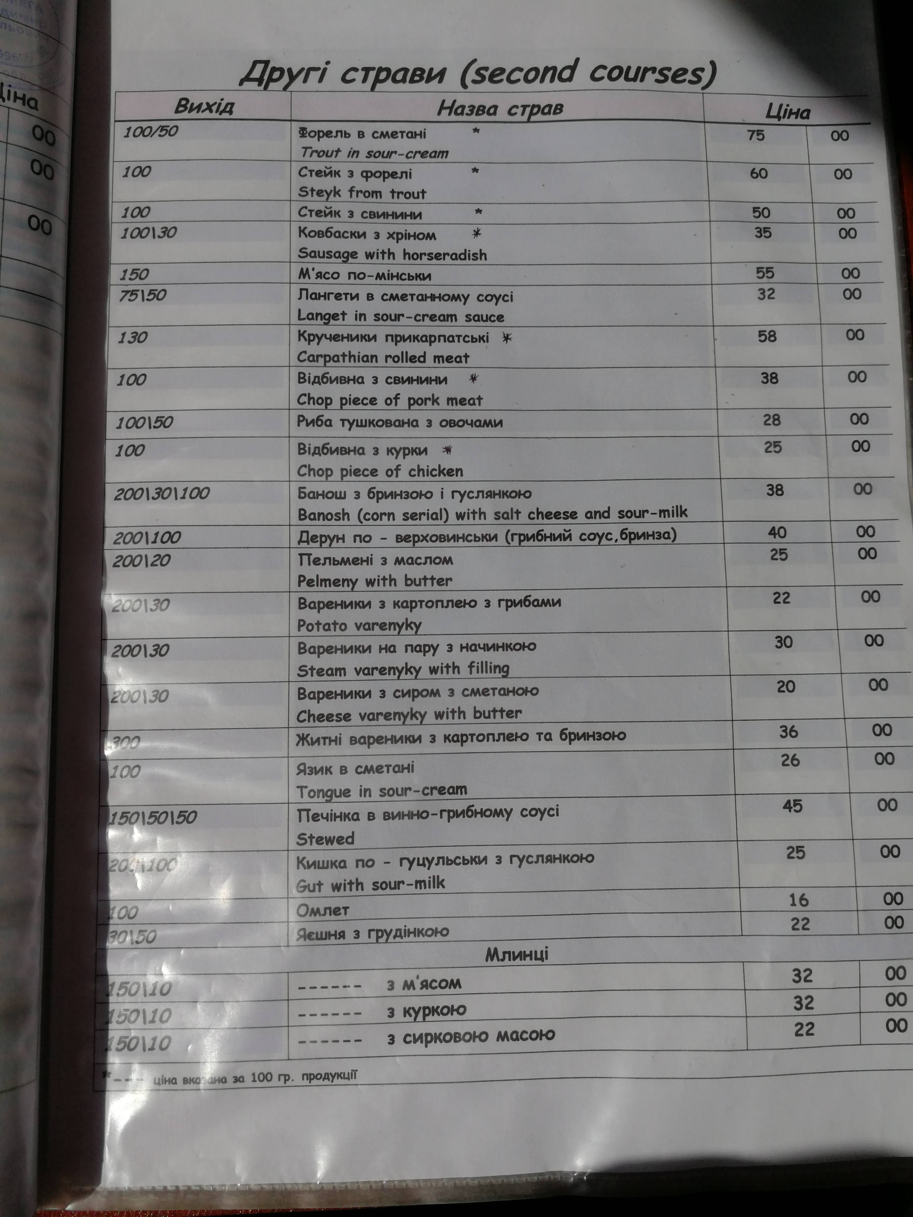 Restoran-"Ukrayinochka" menu 7
