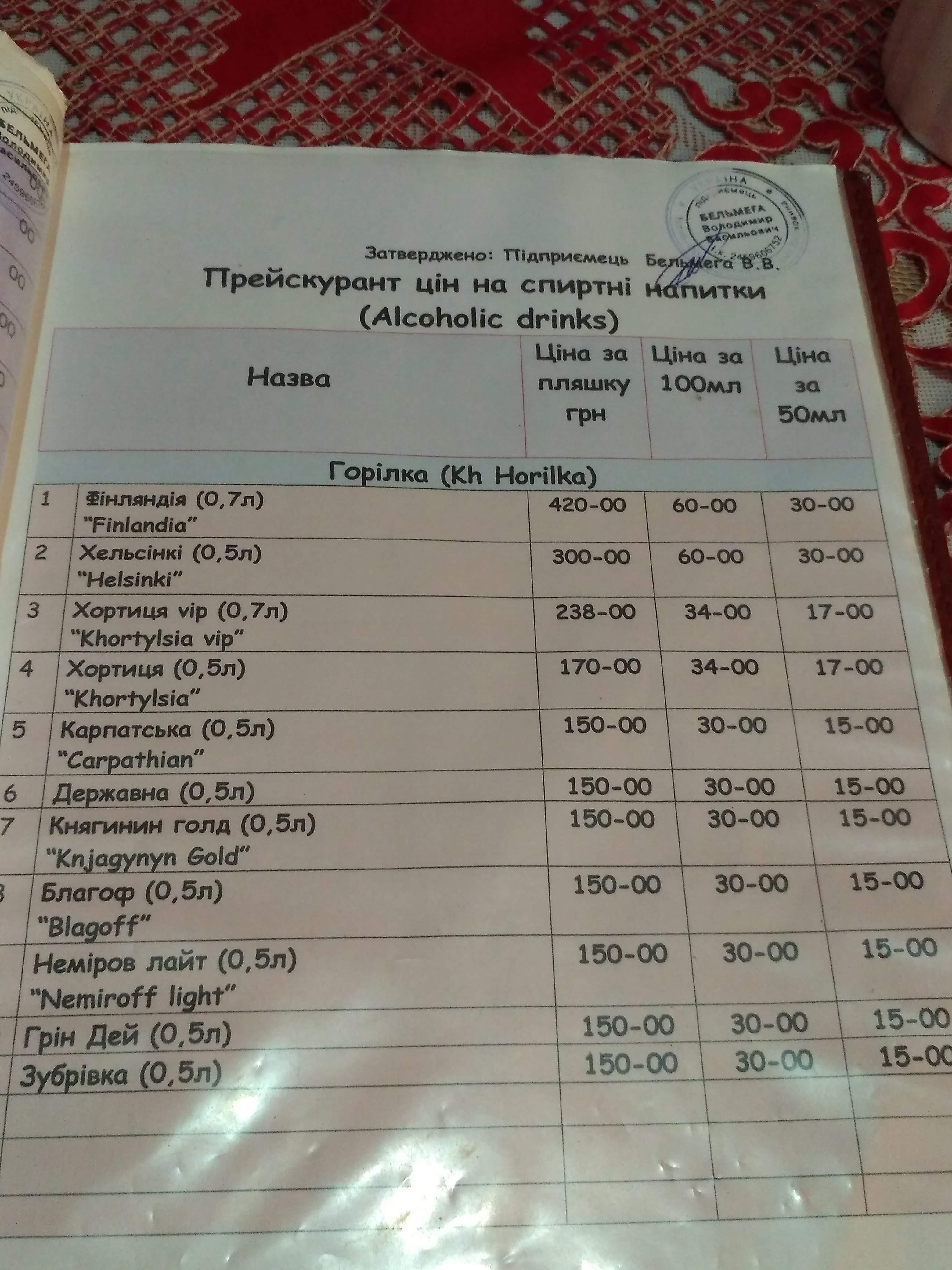 Restoran-"Ukrayinochka" menu 10