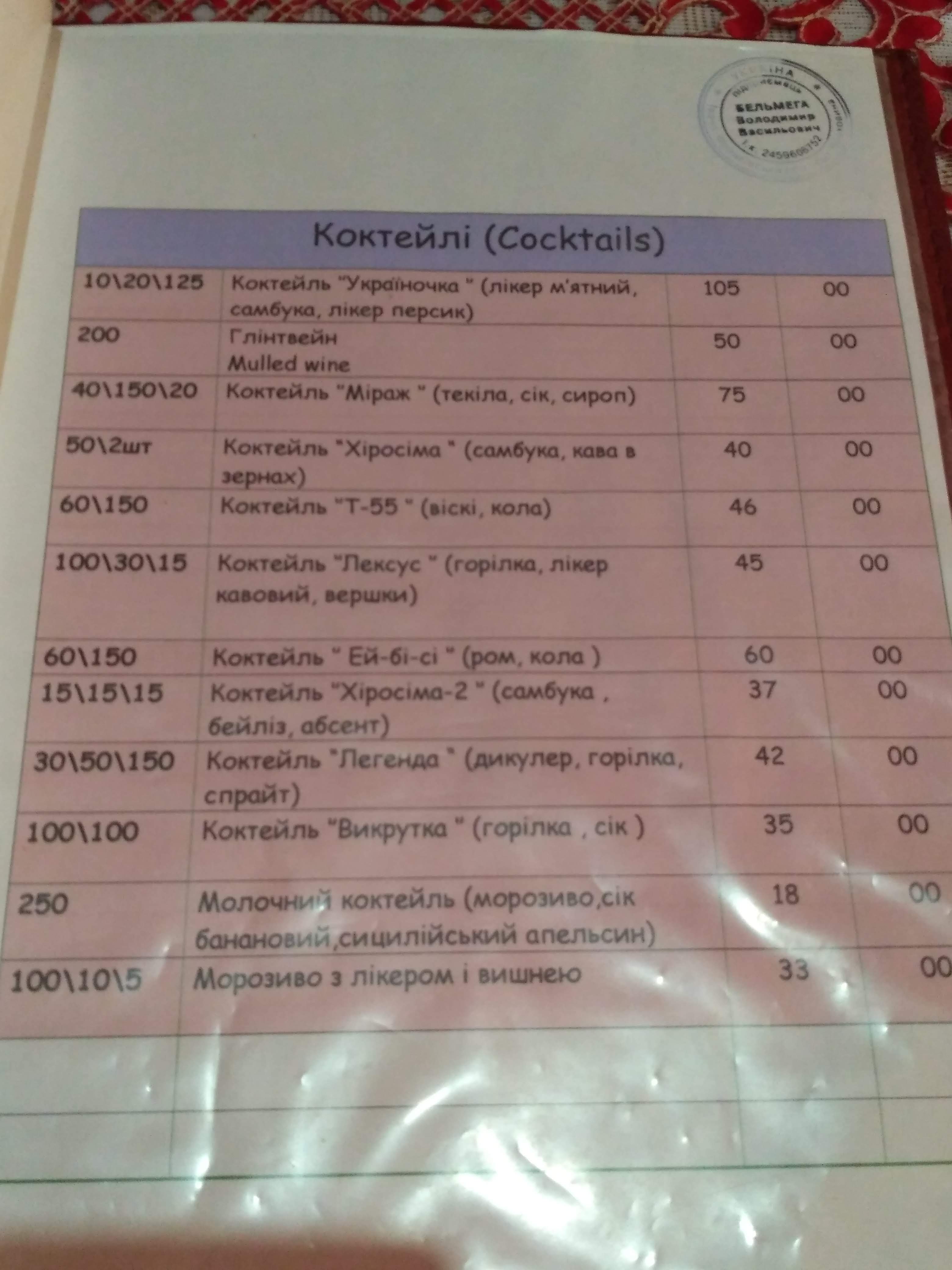 Restoran-"Ukrayinochka" menu 12