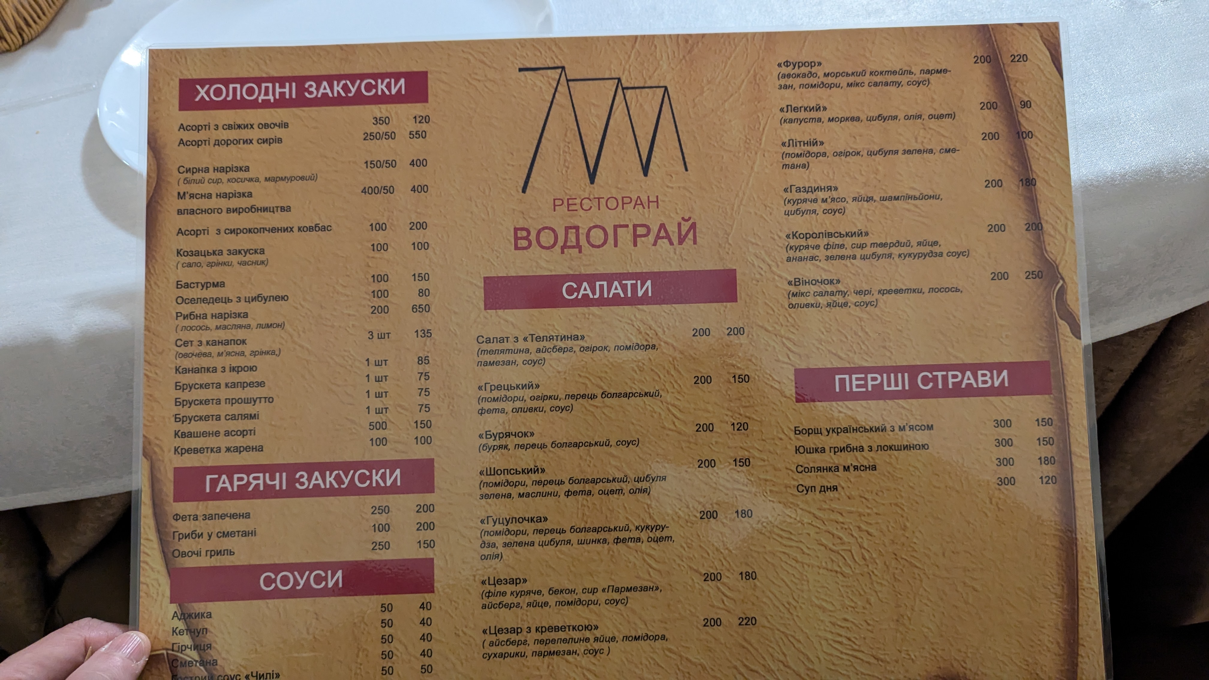 Restoran Vodohray menu 9