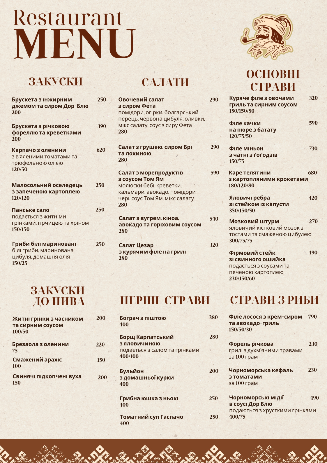 Hants Restoran menu 2