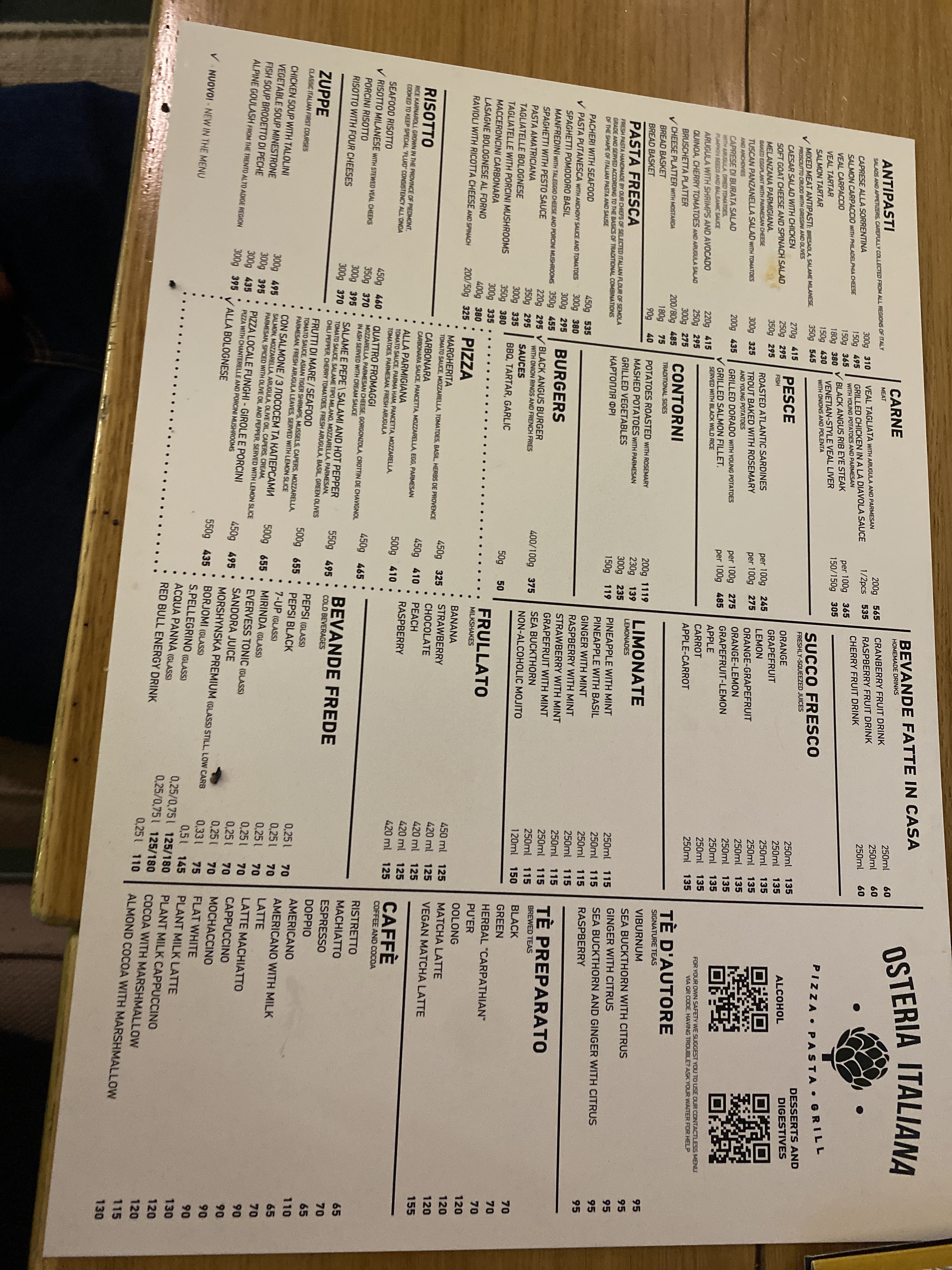 Osteria Italiana menu 8