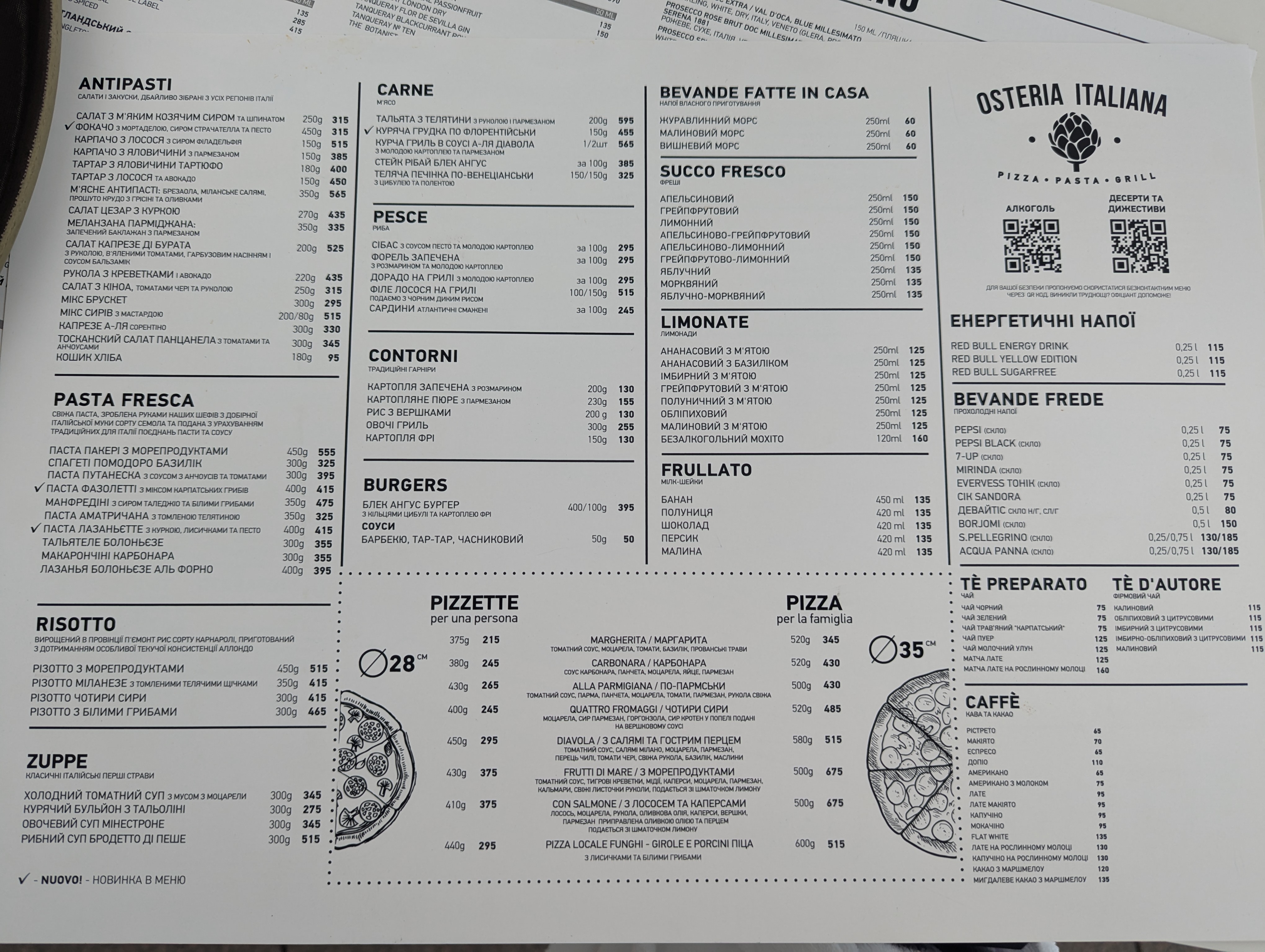 Osteria Italiana menu 9
