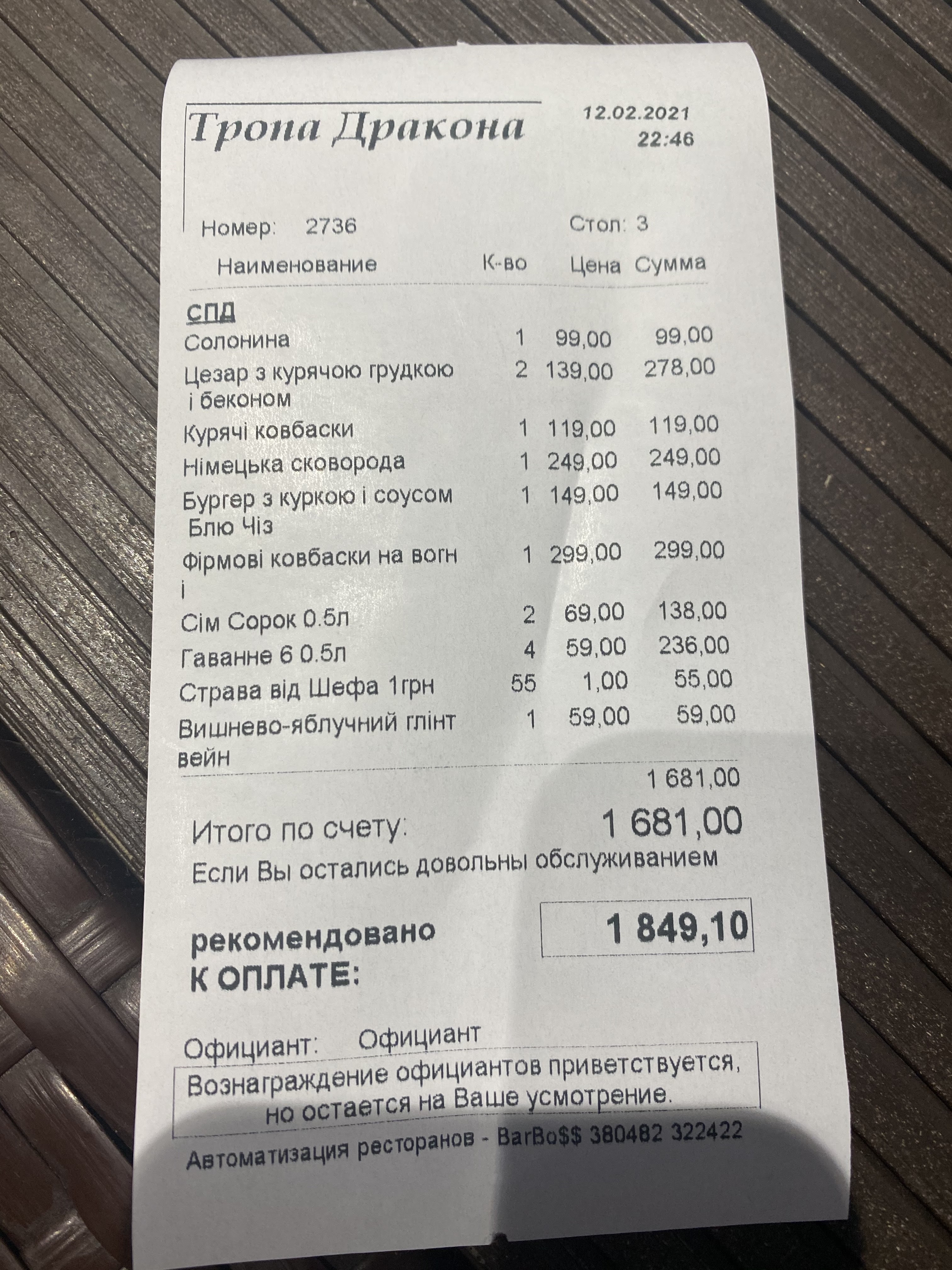 Пивний сад / Biergarten menu 6