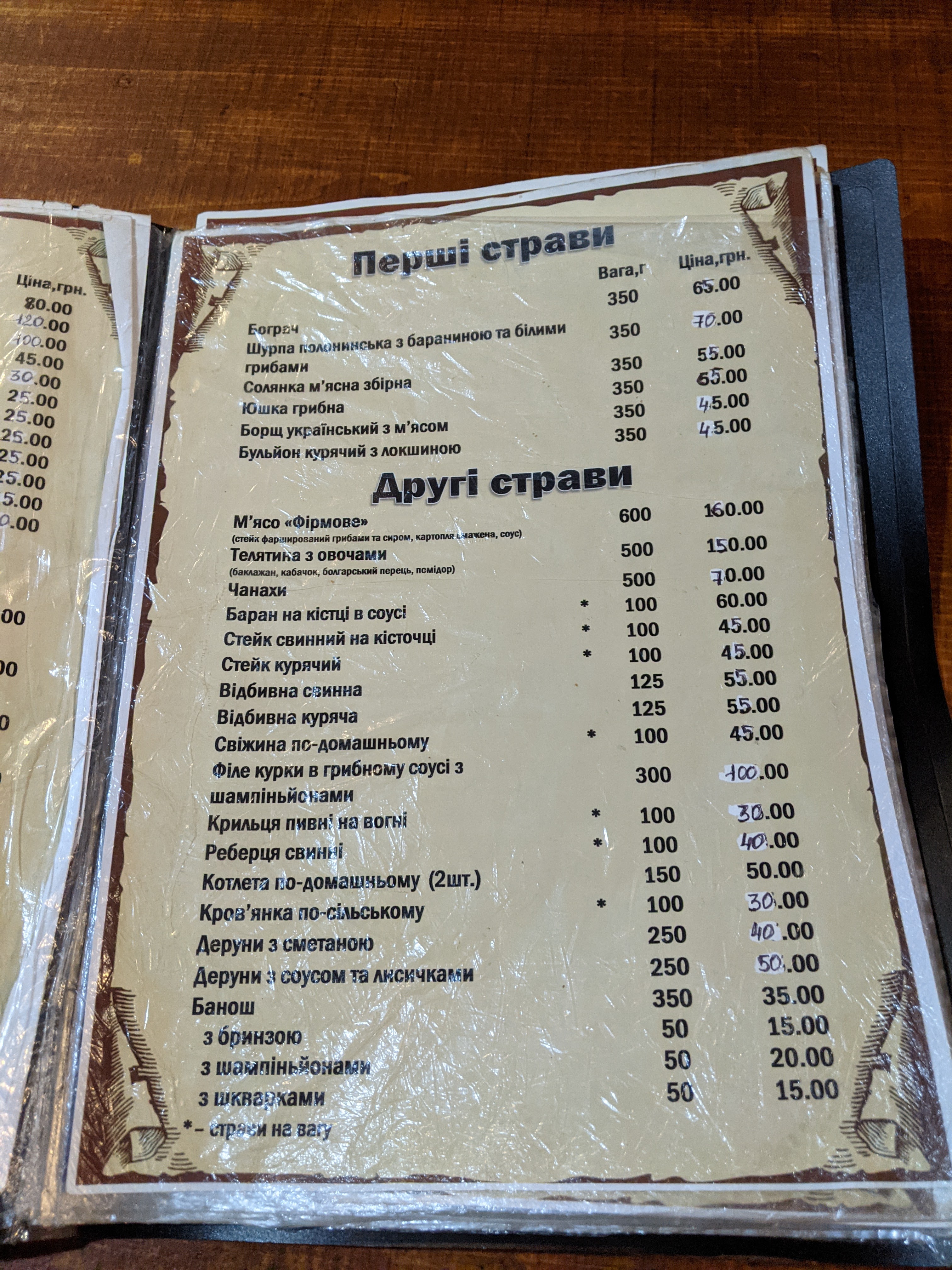 Колиба Гостинна Хата menu 12