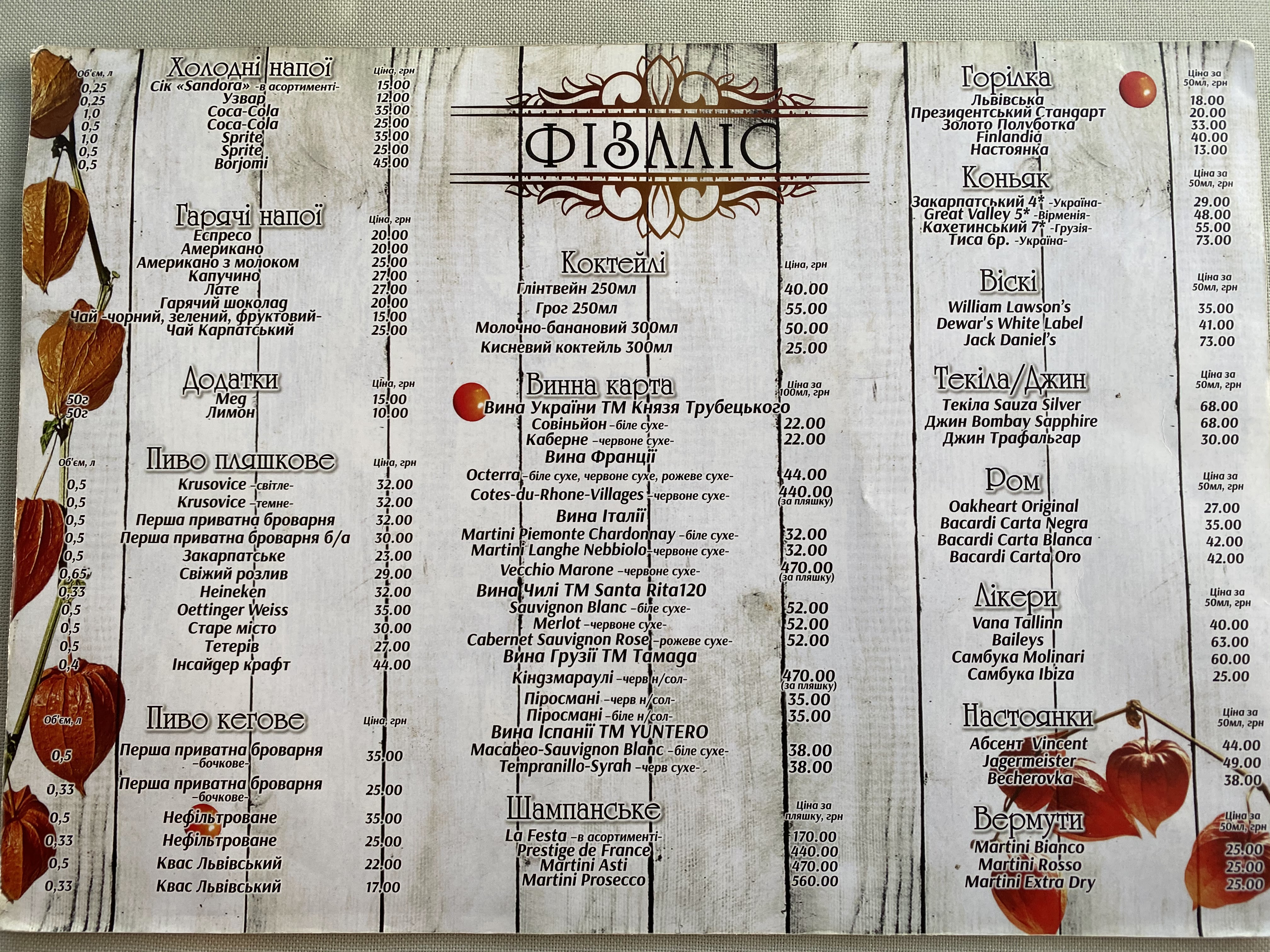 Фізаліс menu 5