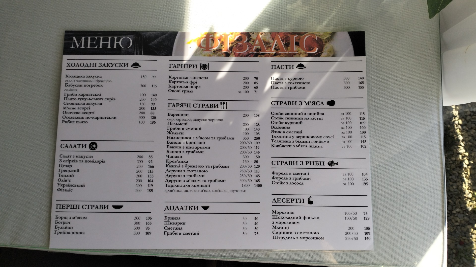 Фізаліс menu 9